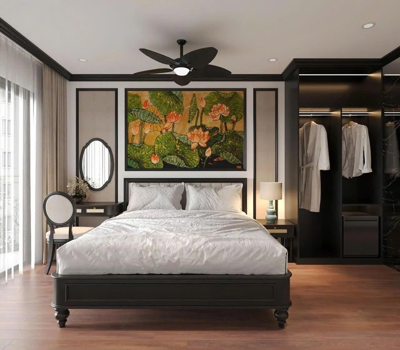 Bed in Charming Moon Hotel