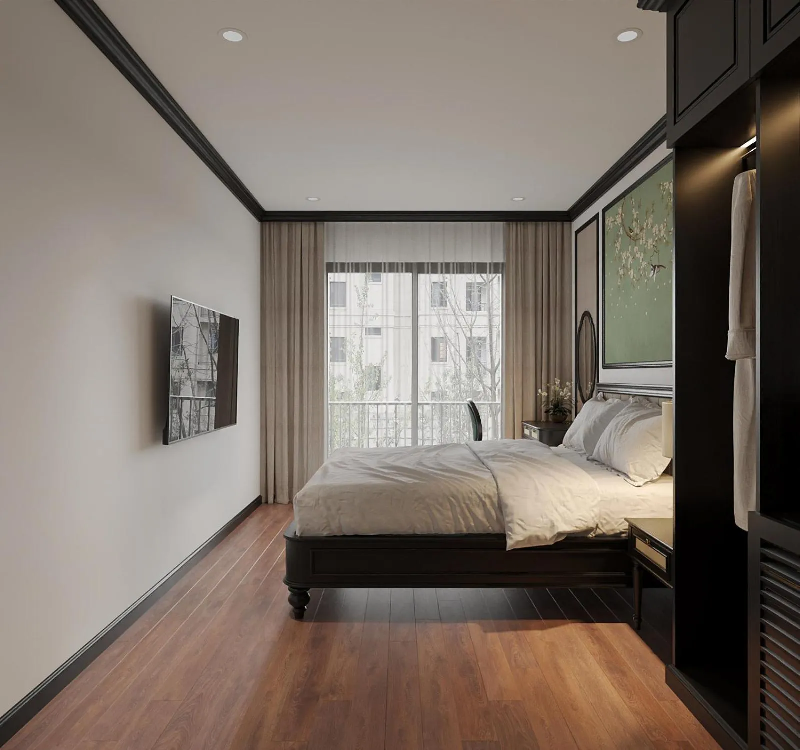 Bed in Charming Moon Hotel