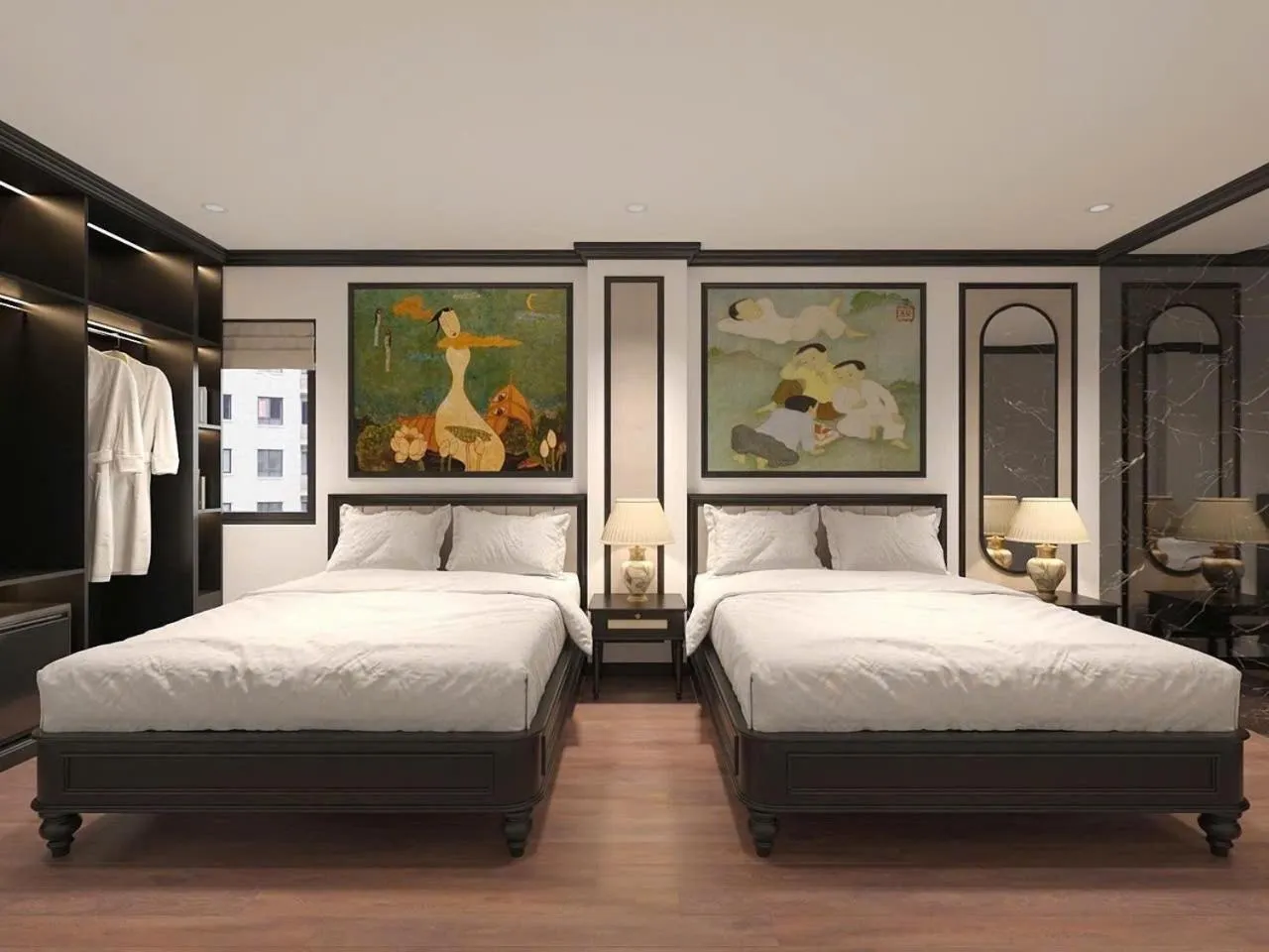 Bed in Charming Moon Hotel