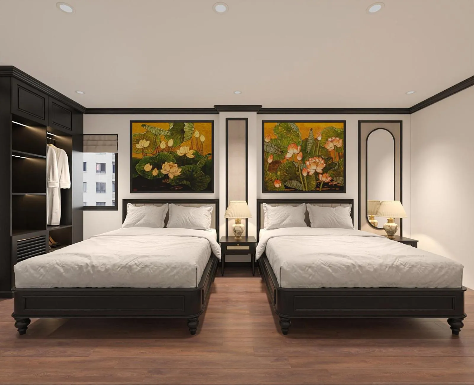 Bed in Charming Moon Hotel