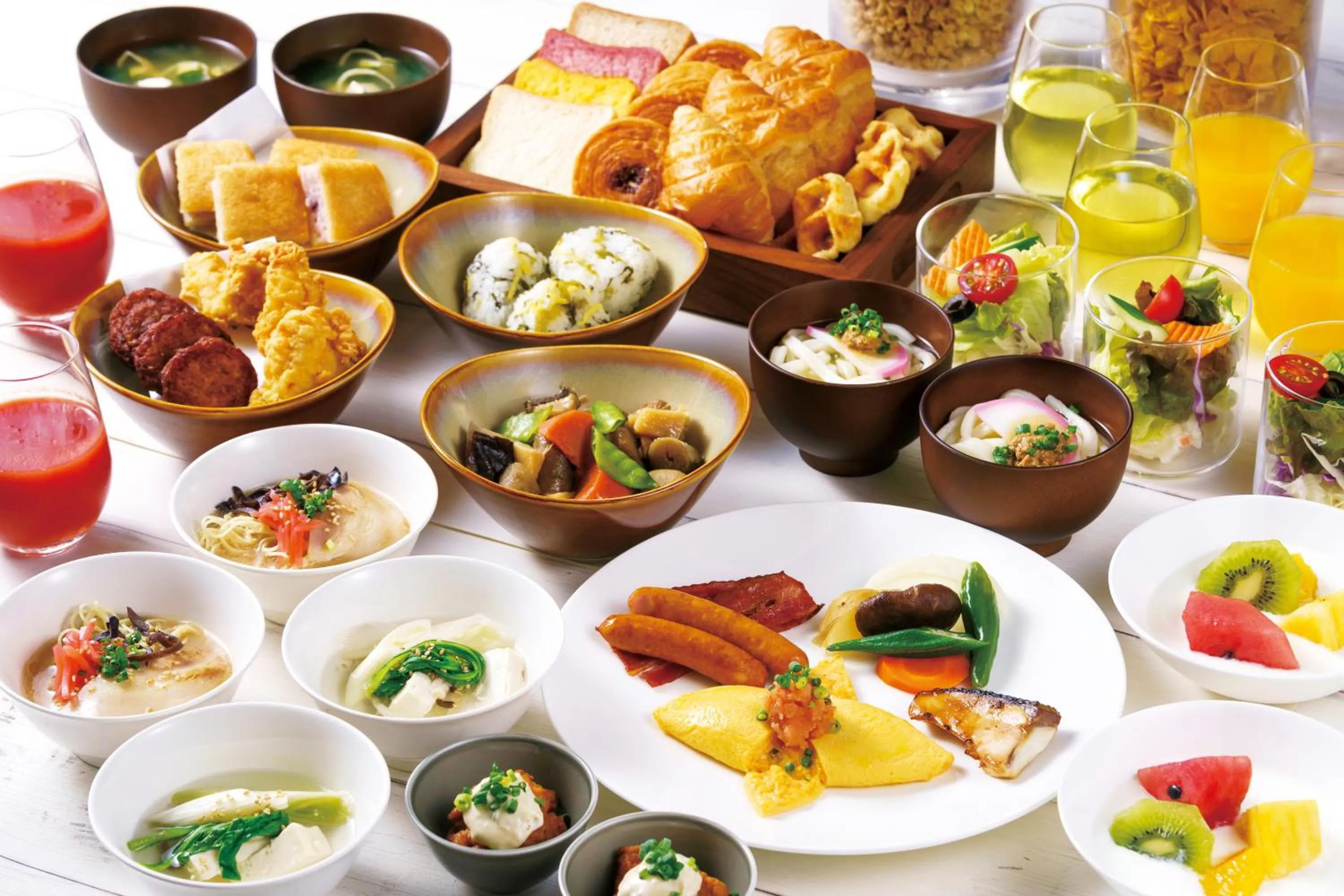 Buffet breakfast in Hotel JAL City Fukuoka Tenjin