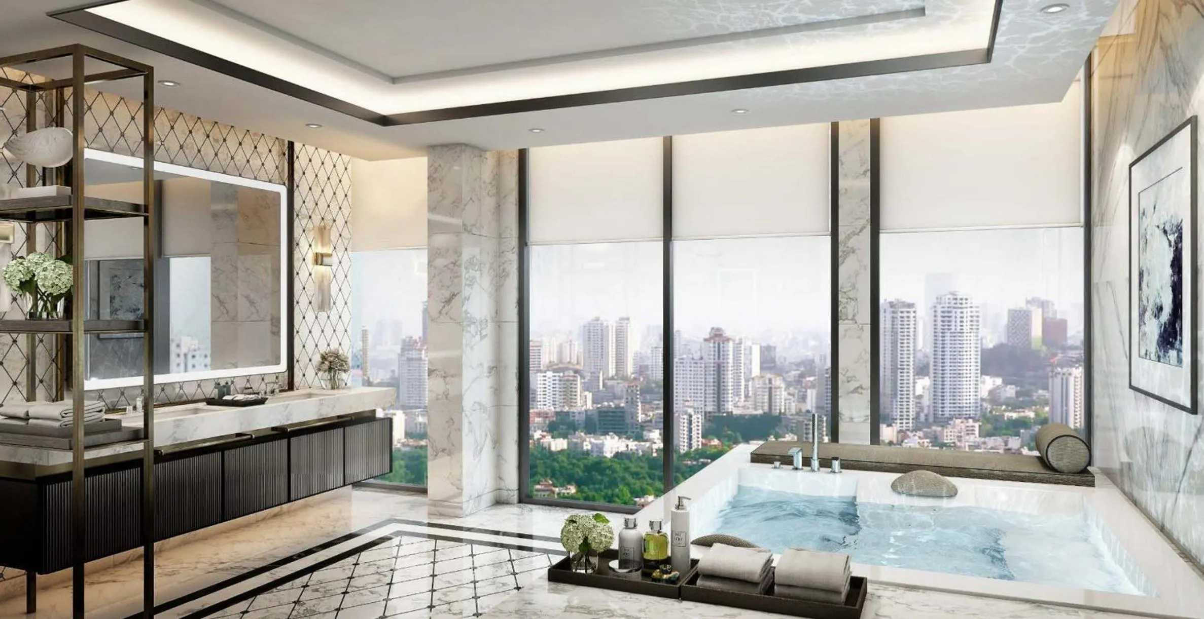 Bathroom in The Leela Bhartiya City Bengaluru