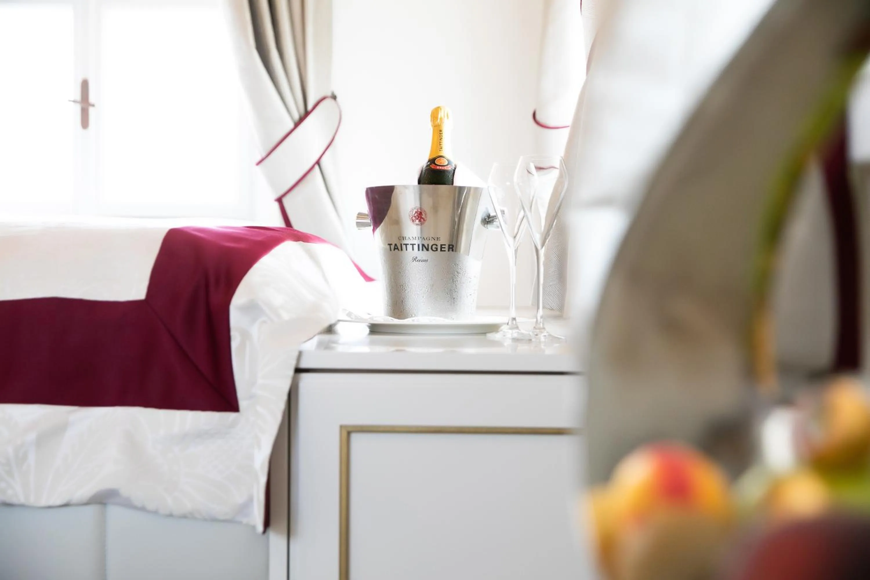 Decorative detail, Bed in Hotel Schloss Mönchstein