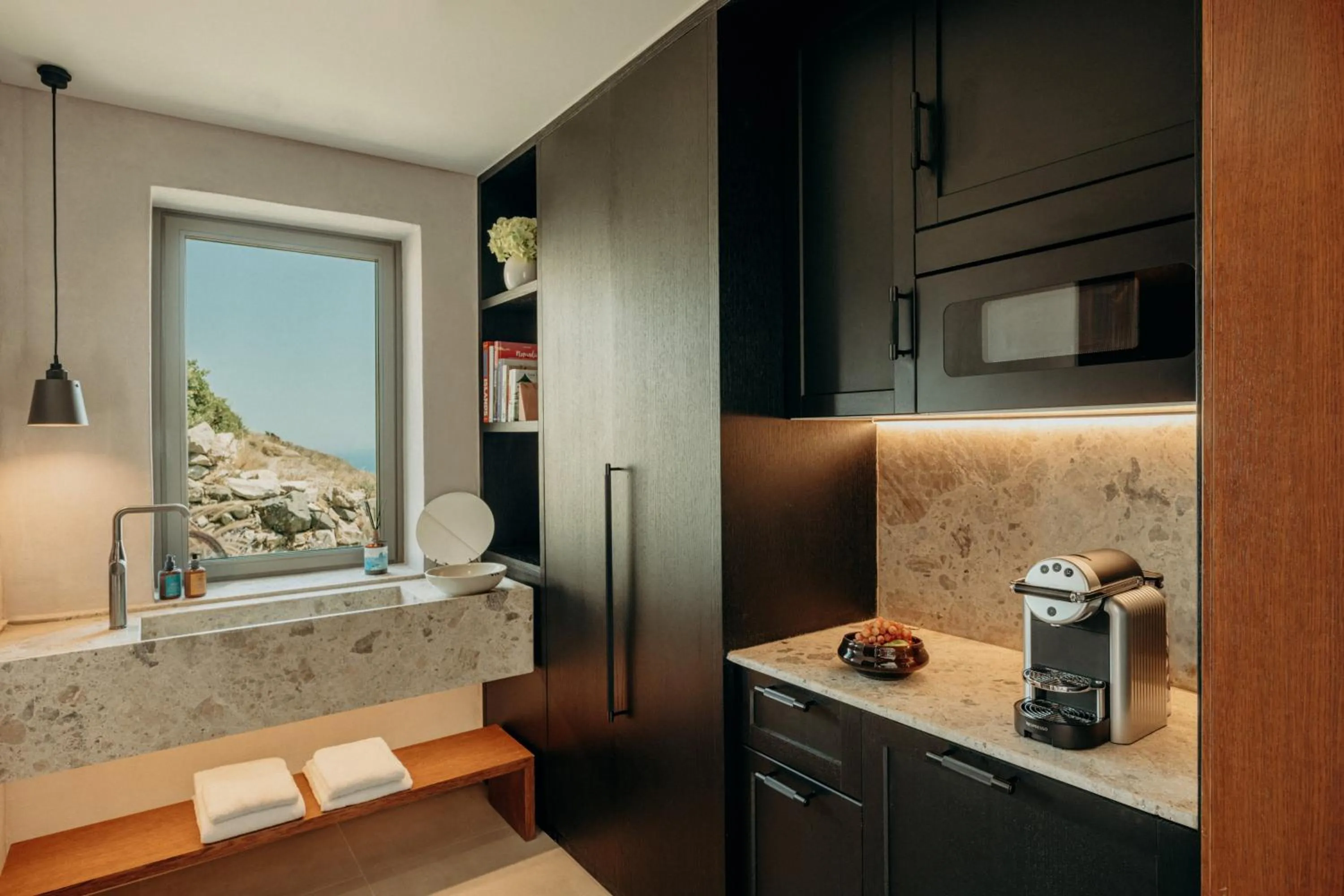 Bathroom in Santorini Sky, Luxury Resort