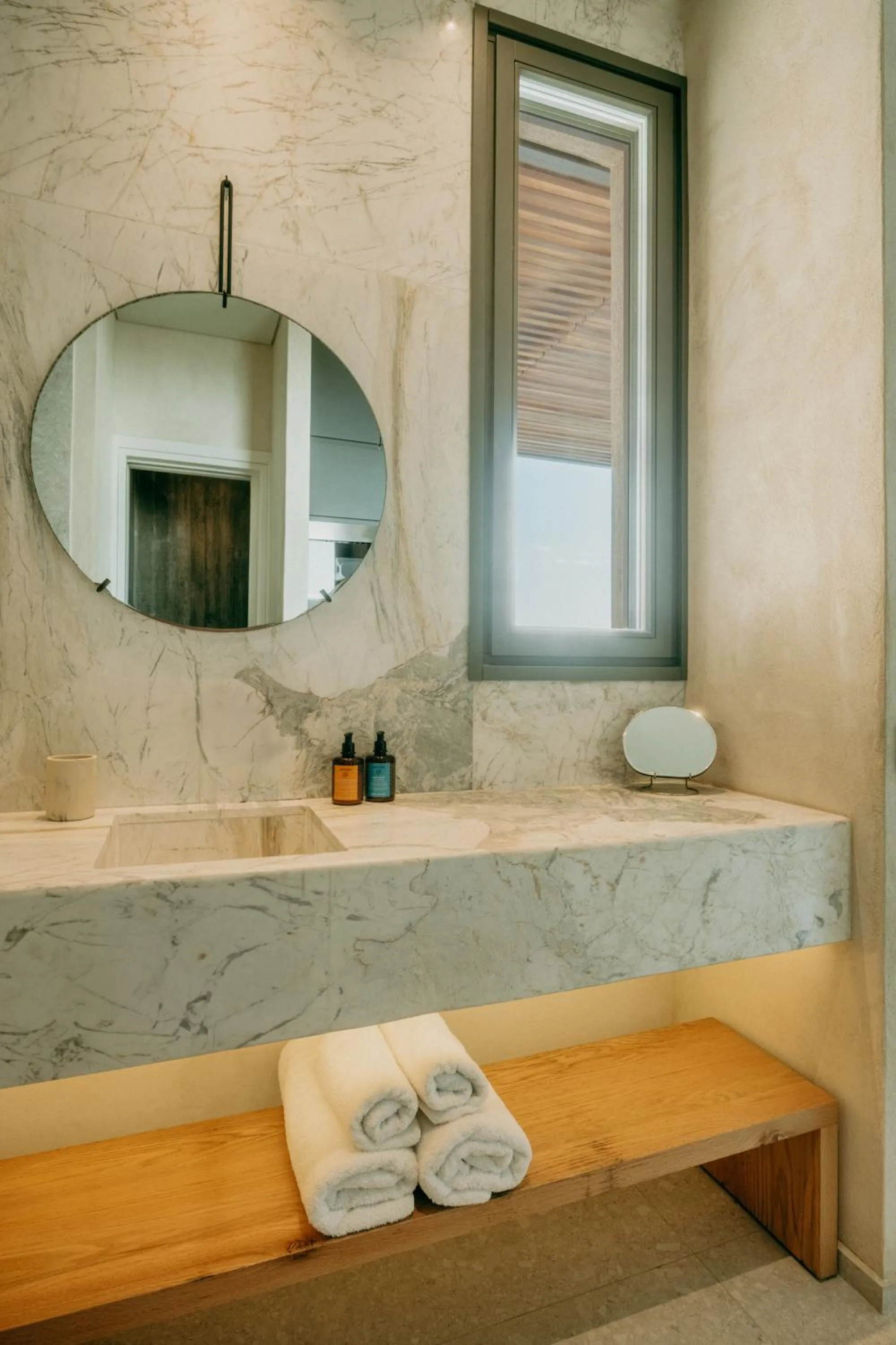 Bathroom in Santorini Sky, Luxury Resort