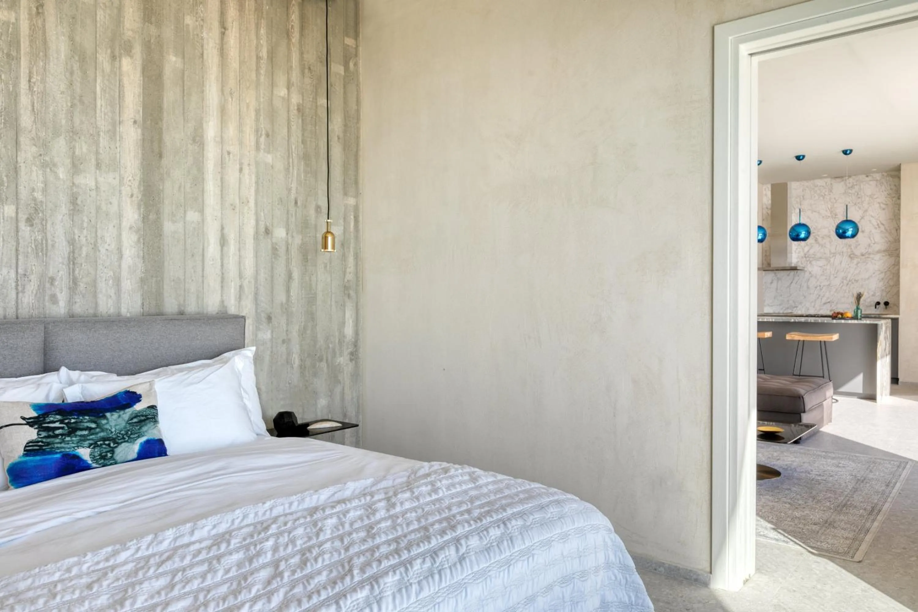 Bed in Santorini Sky, Luxury Resort