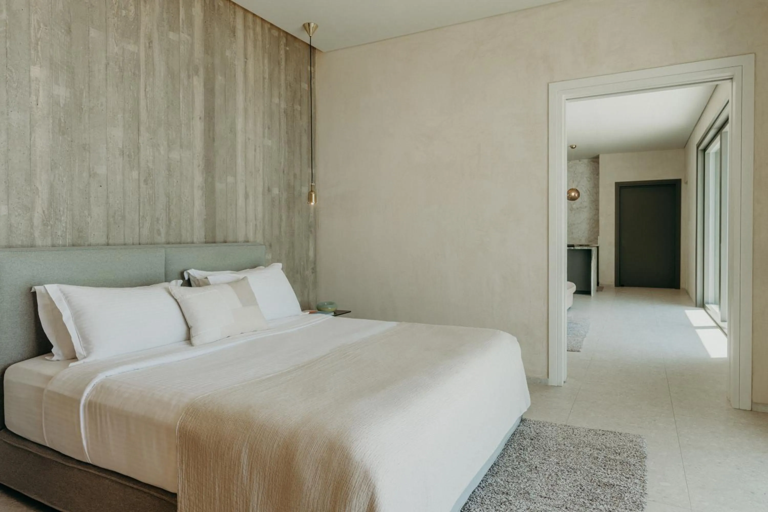 Living room, Bed in Santorini Sky, Luxury Resort