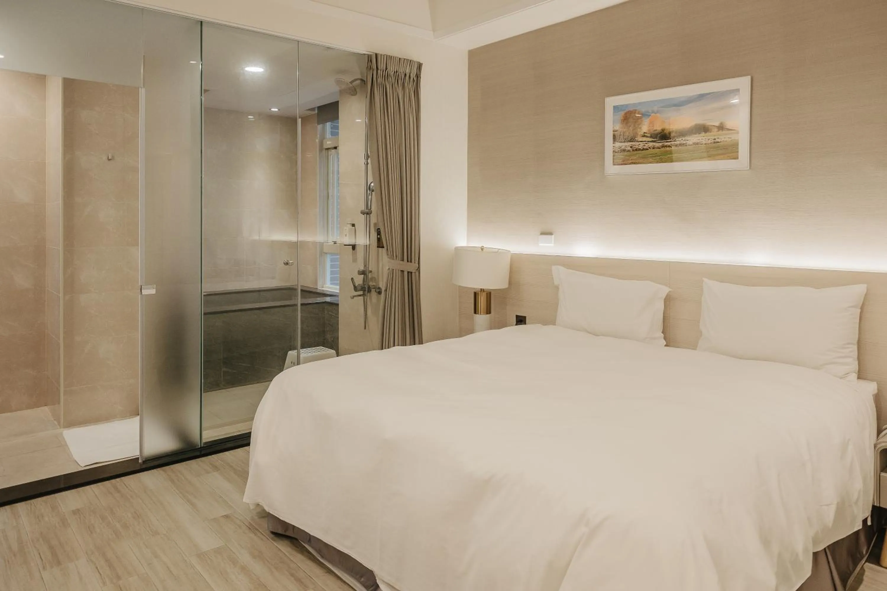 Bed in Muen Yuan Dong Hot Spring Hotel