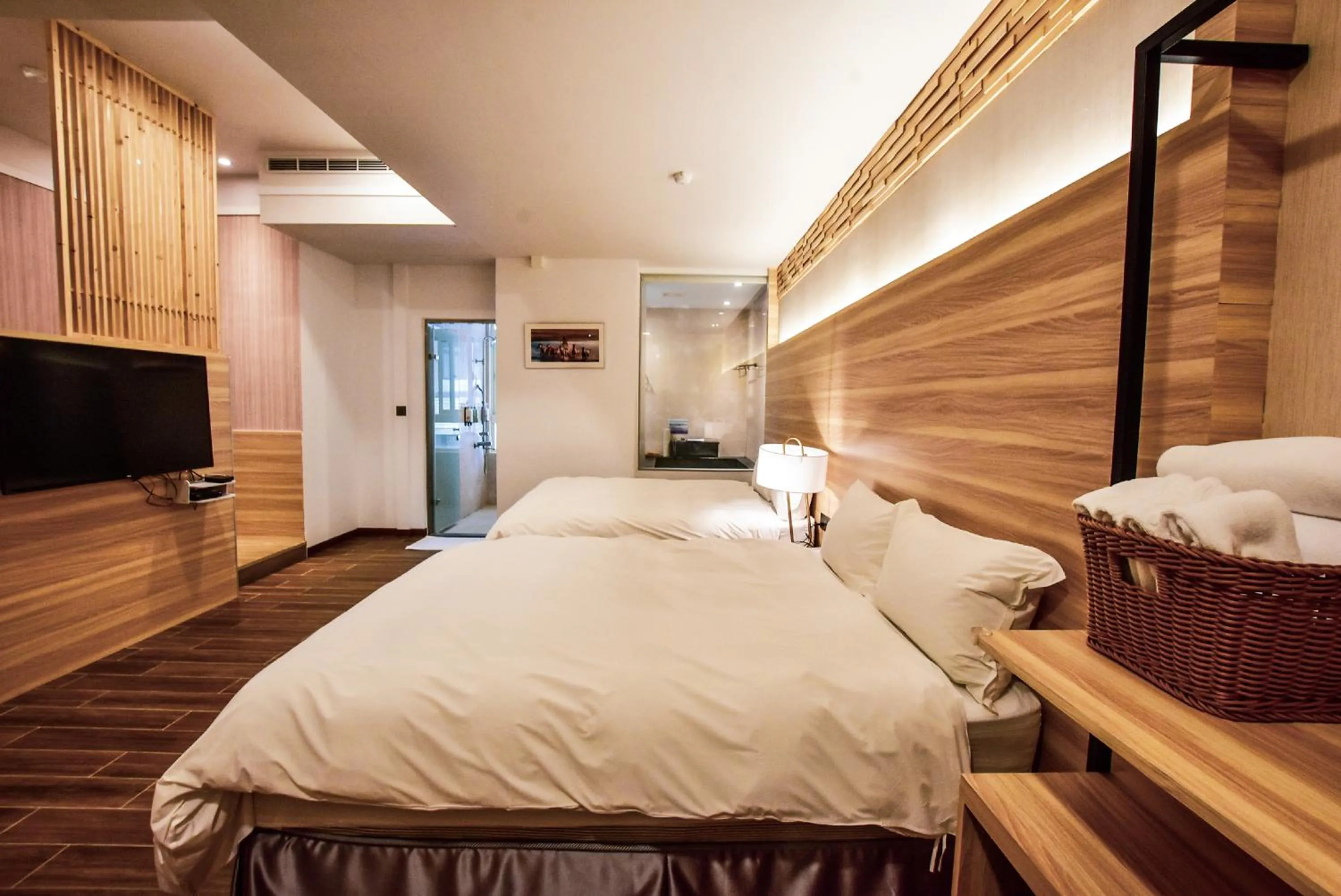 Bed in Muen Yuan Dong Hot Spring Hotel