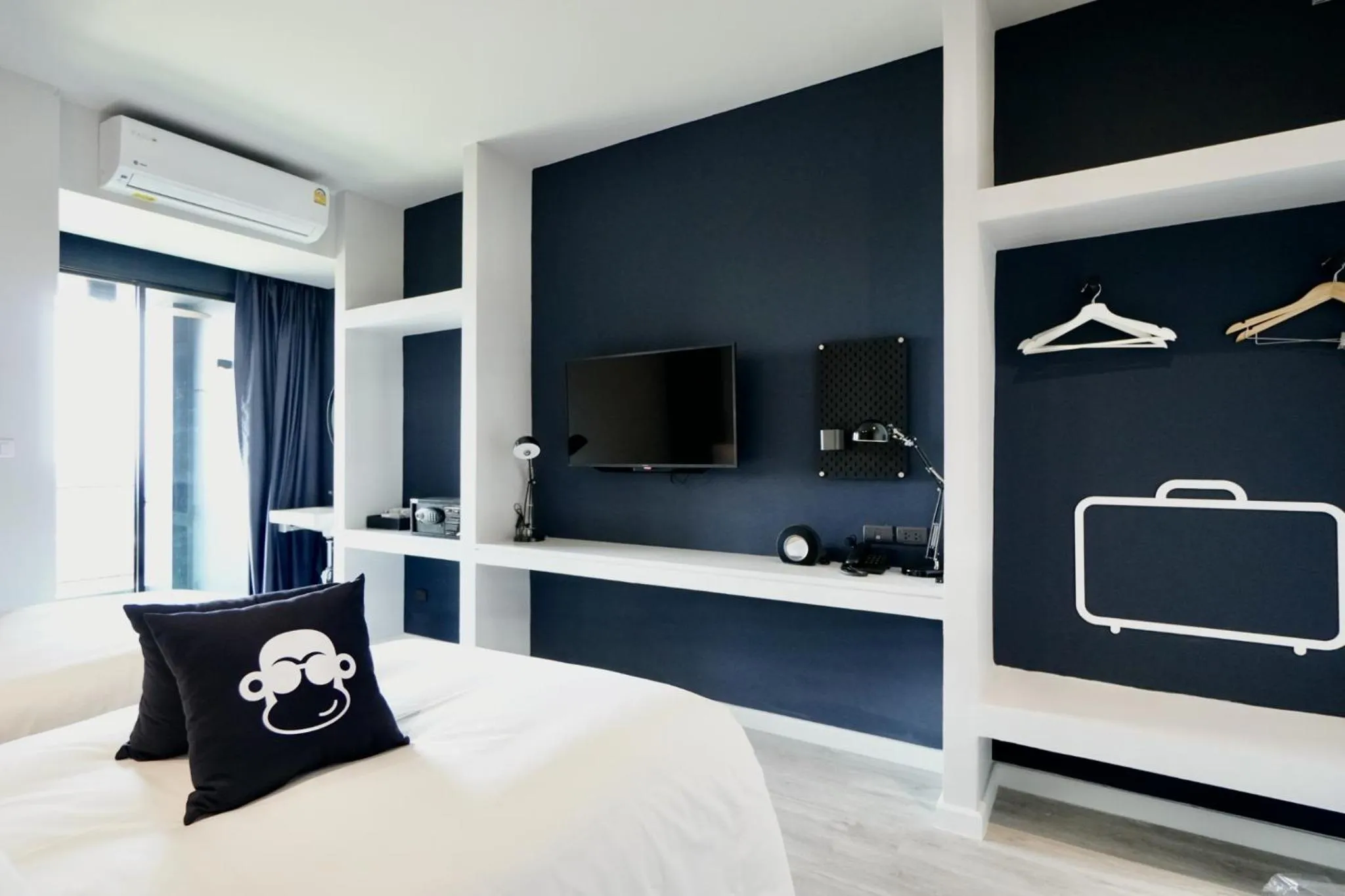 Bedroom, Bed in Blu Monkey Hub and Hotel Chanthaburi