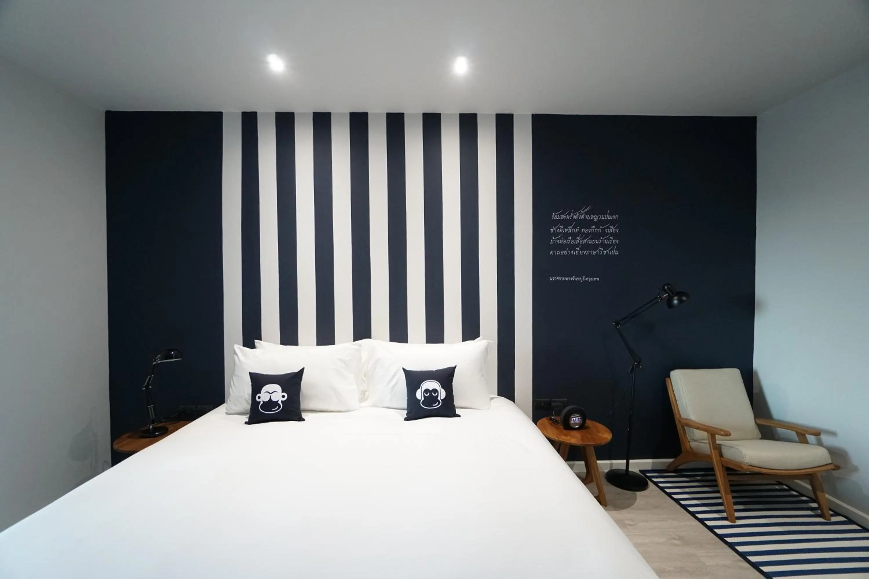 Bed in Blu Monkey Hub and Hotel Chanthaburi