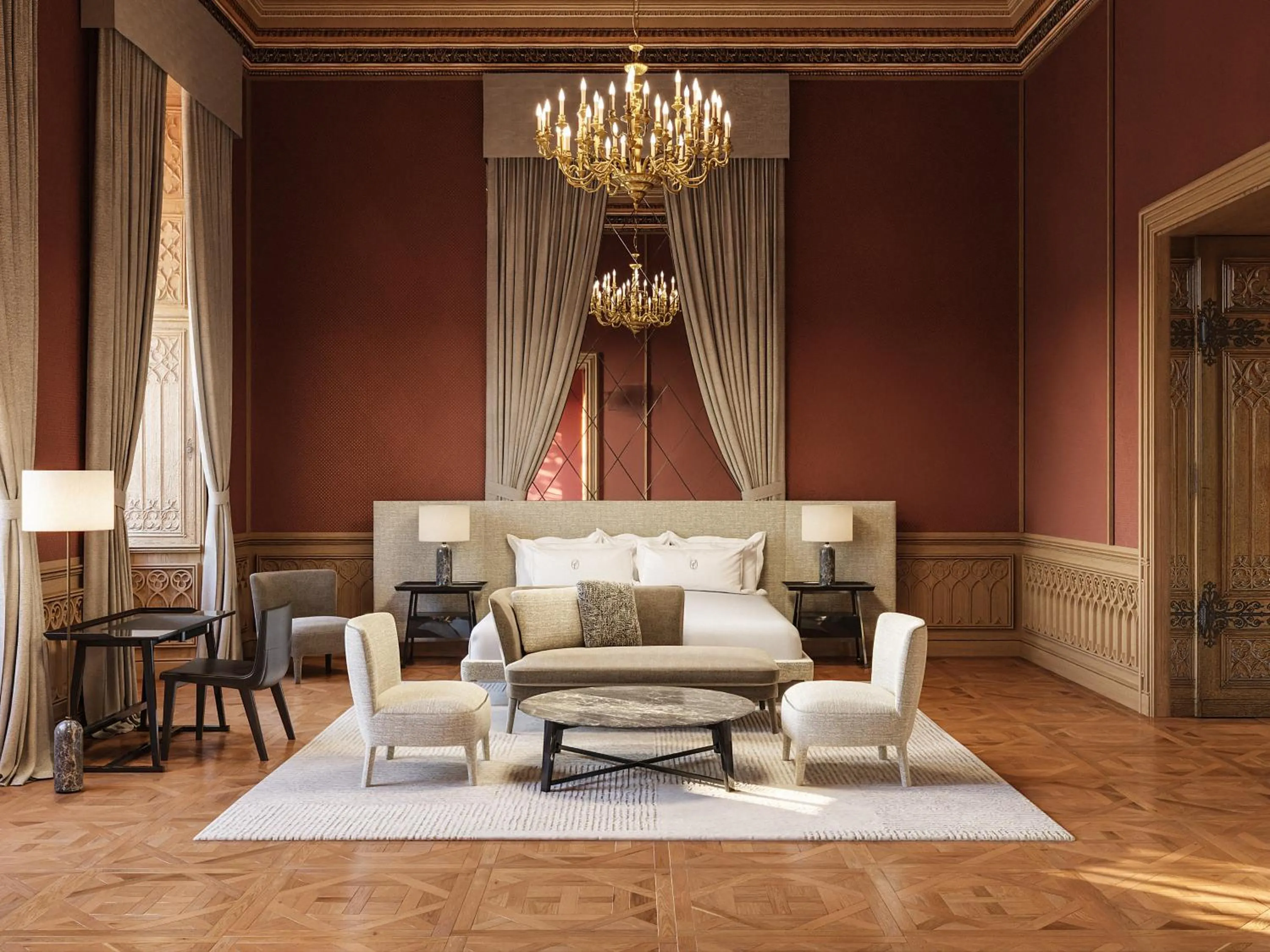 Bedroom in Palais Coburg Hotel