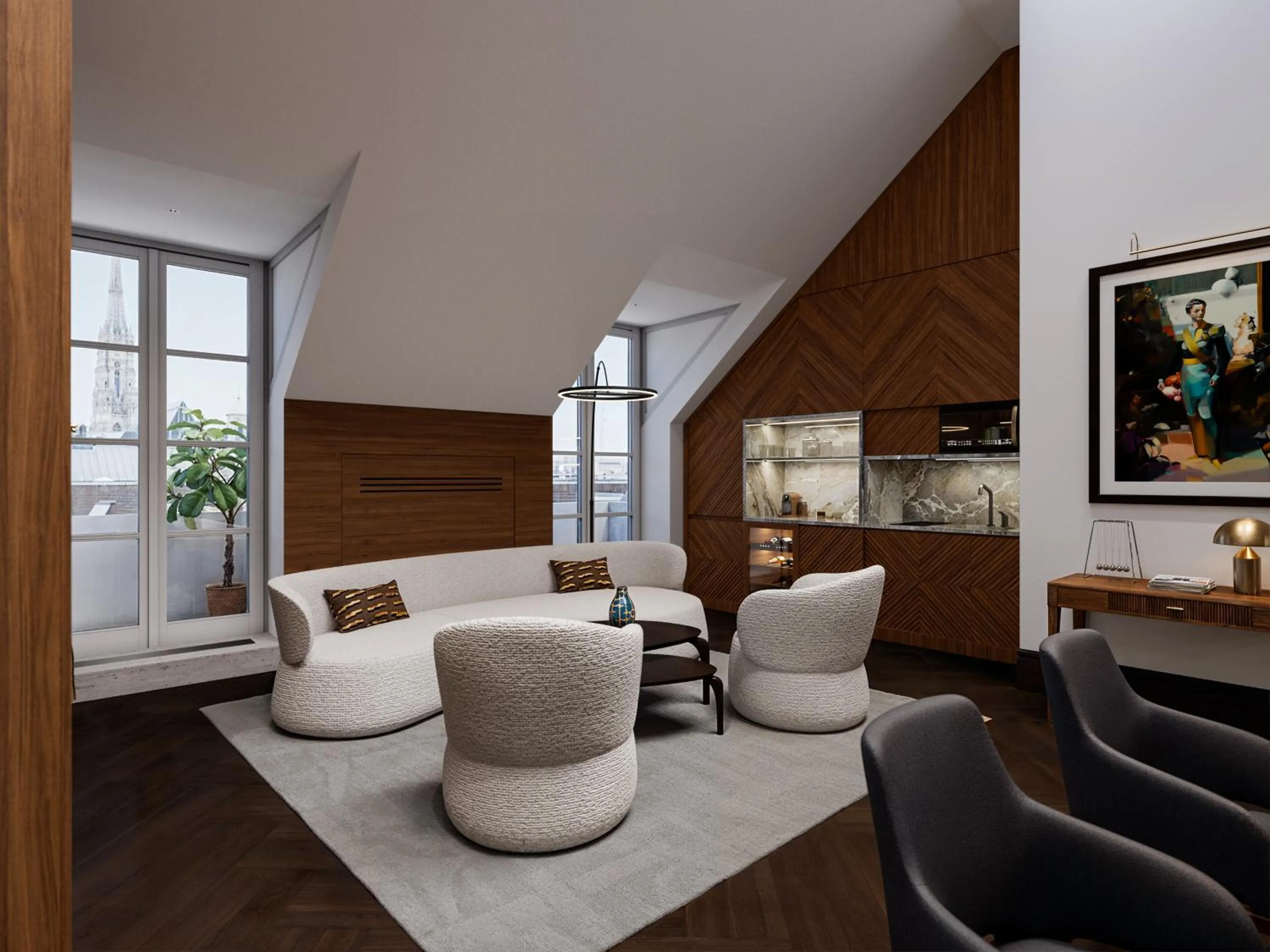 Living room in Palais Coburg Hotel