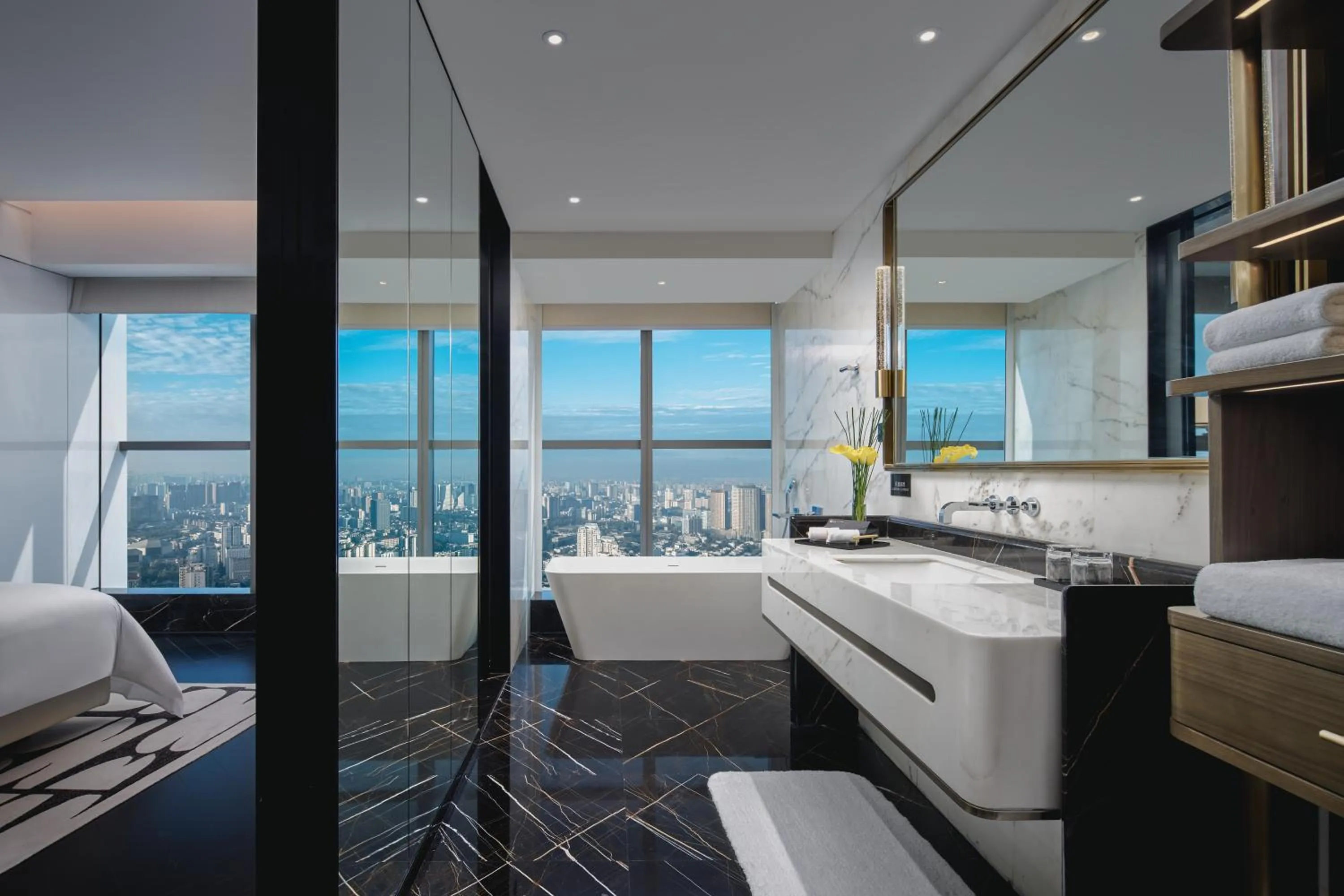 Bathroom, Bed in The Langbo Chengdu, in The Unbound Collection by Hyatt