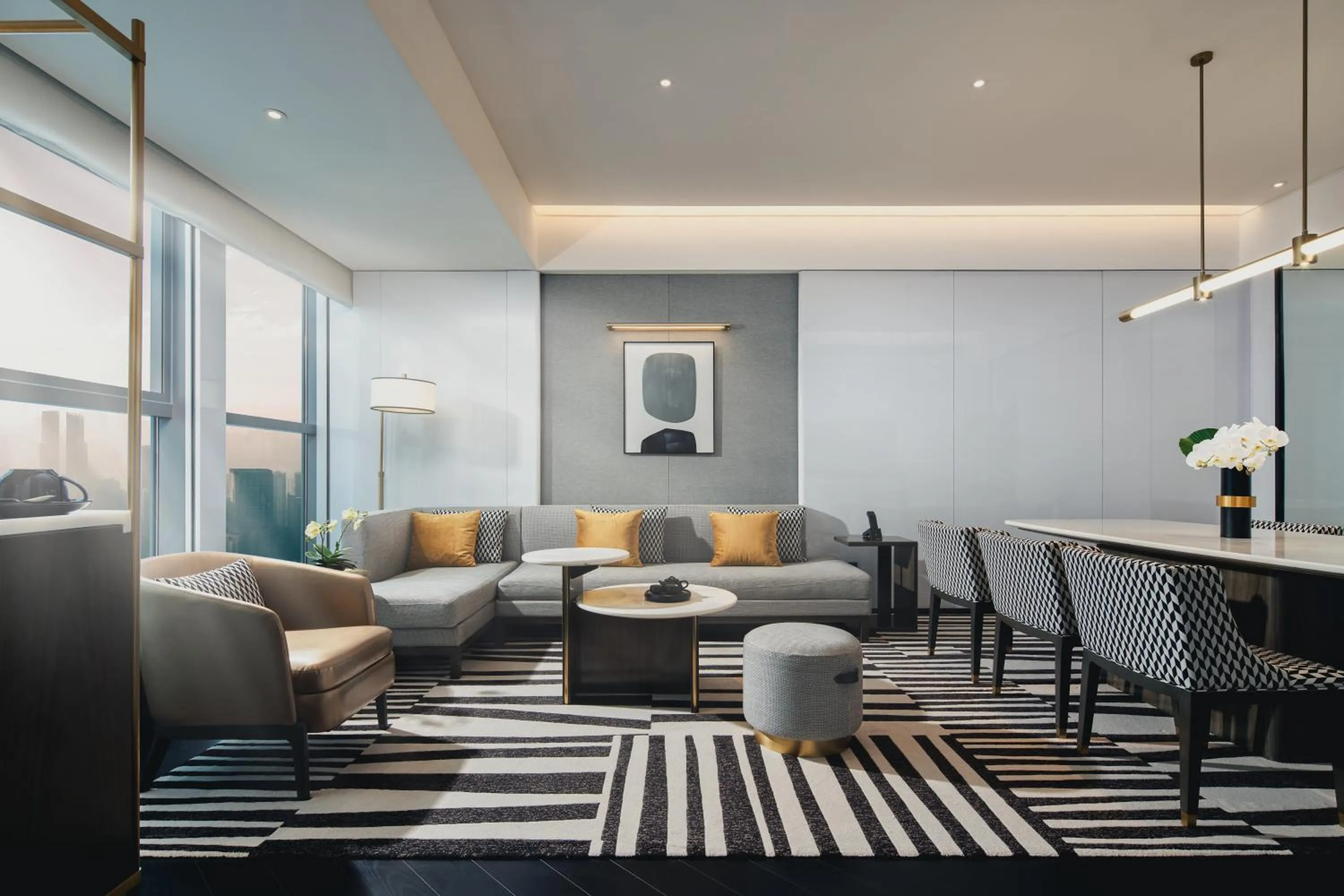 Living room in The Langbo Chengdu, in The Unbound Collection by Hyatt