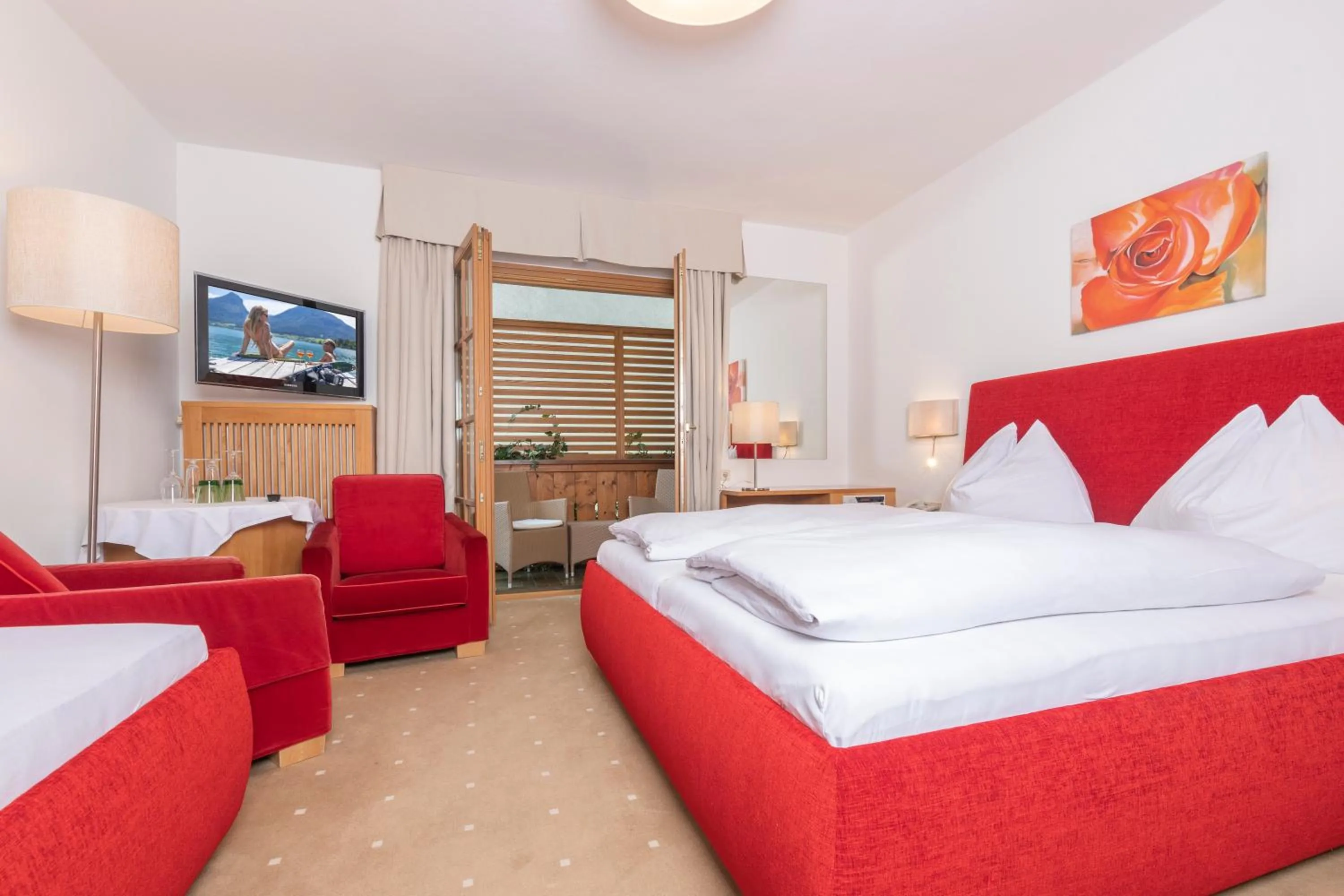 Balcony/Terrace, Bed in Hotel Furian