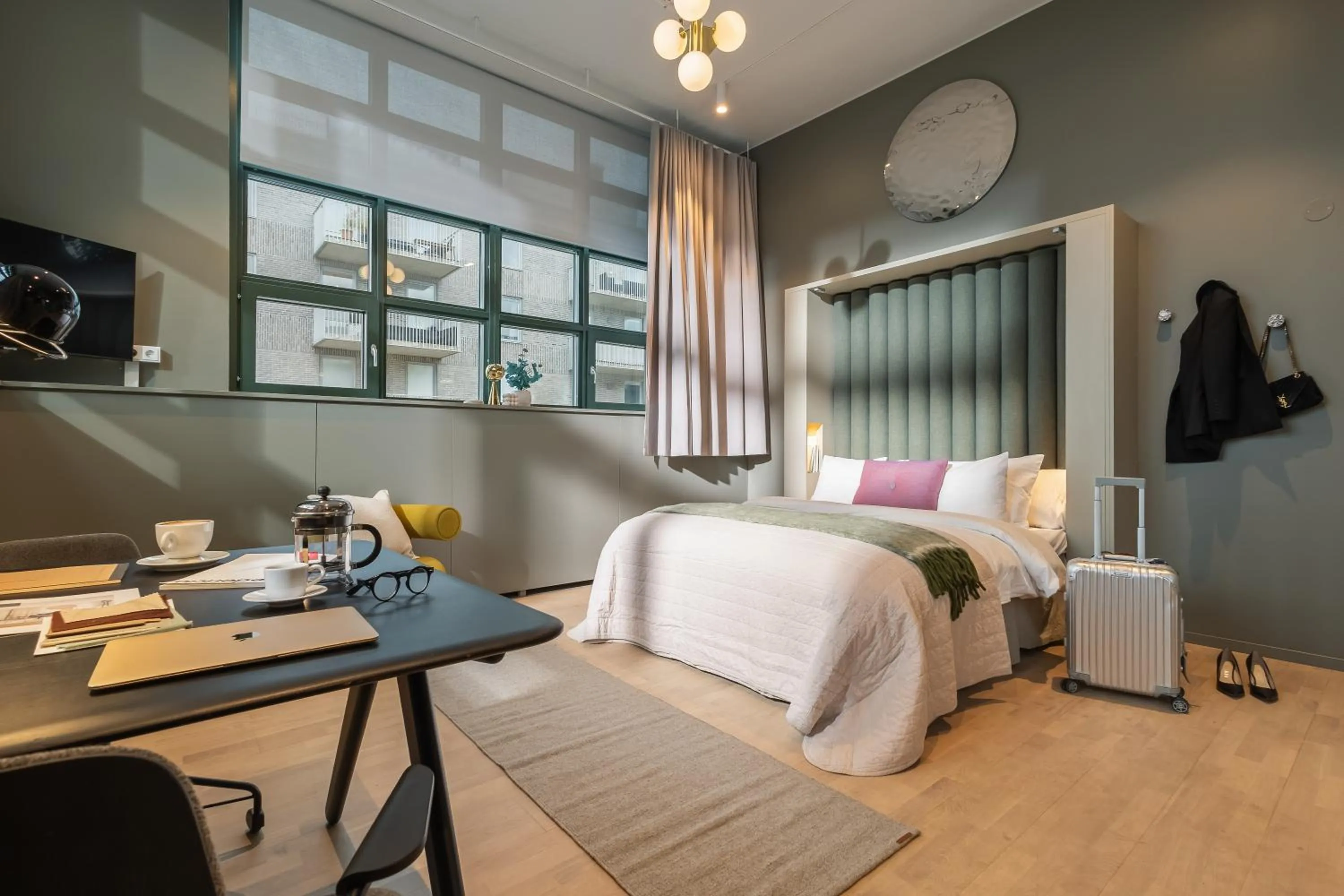 Bed in Unity Hammarby Sjöstad - A Studio Hotel