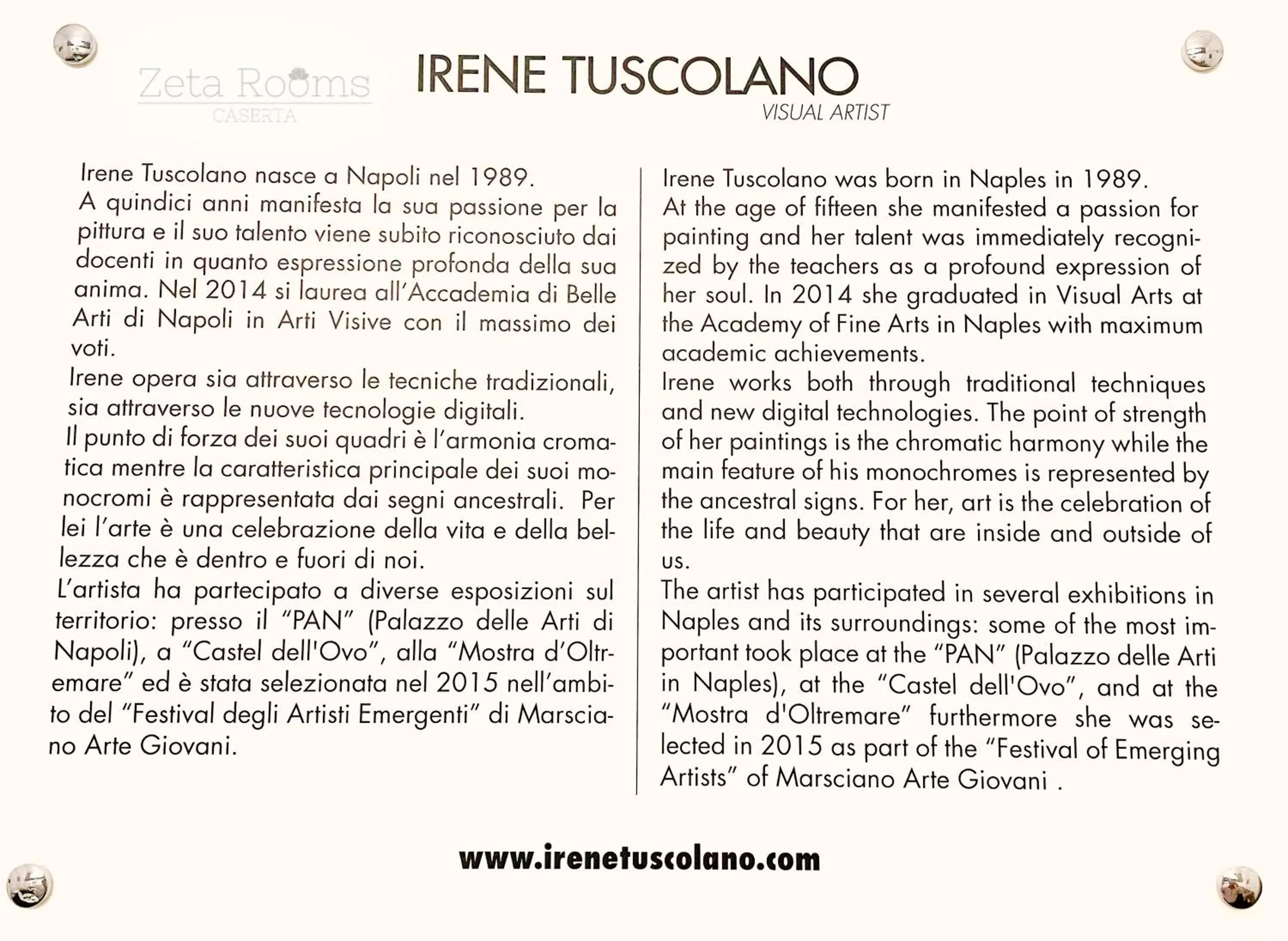 Certificate/Award in Zeta Rooms