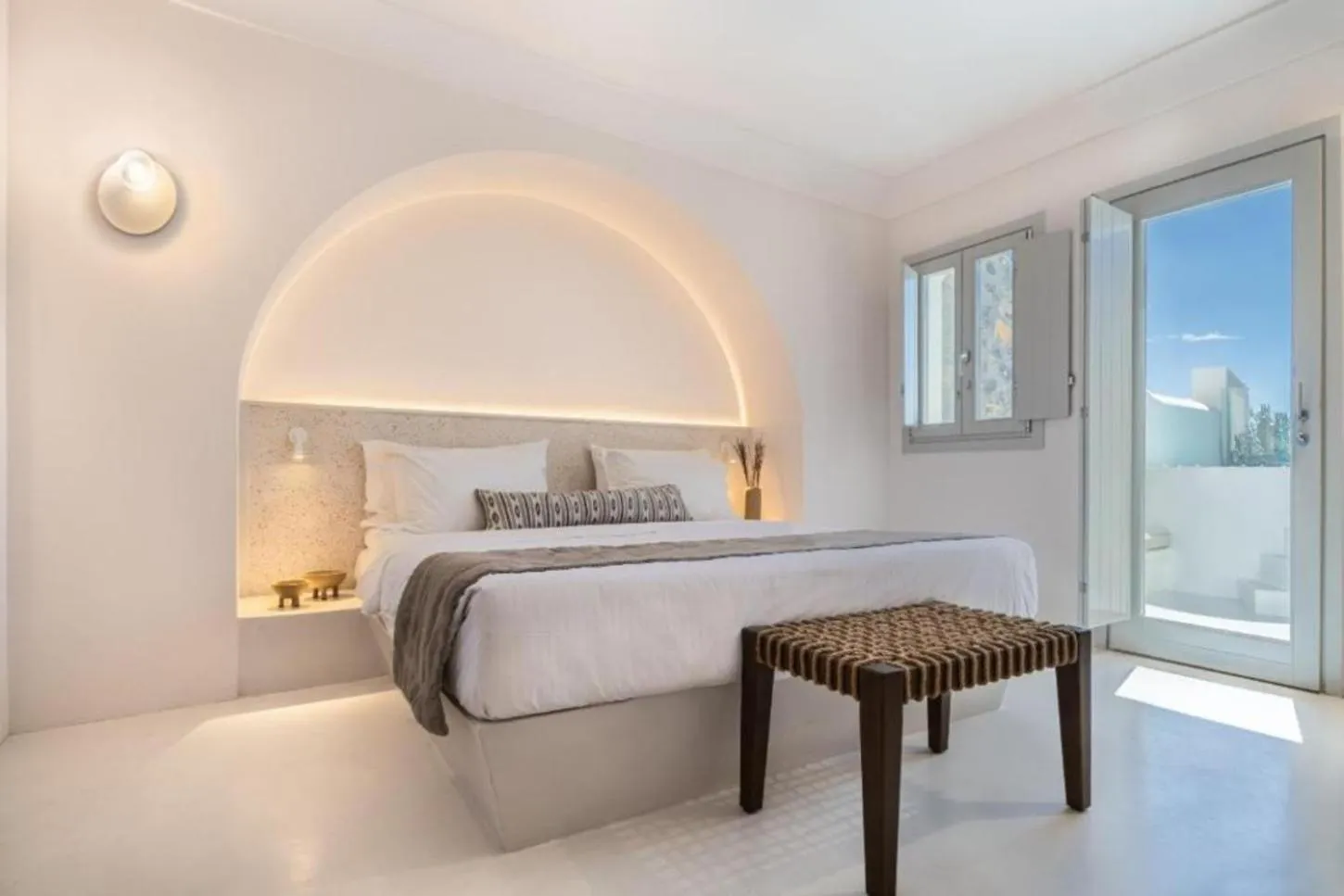 Bed in Akra Suites & Spa