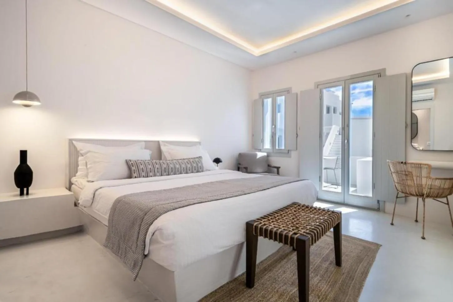 Bed in Akra Suites & Spa