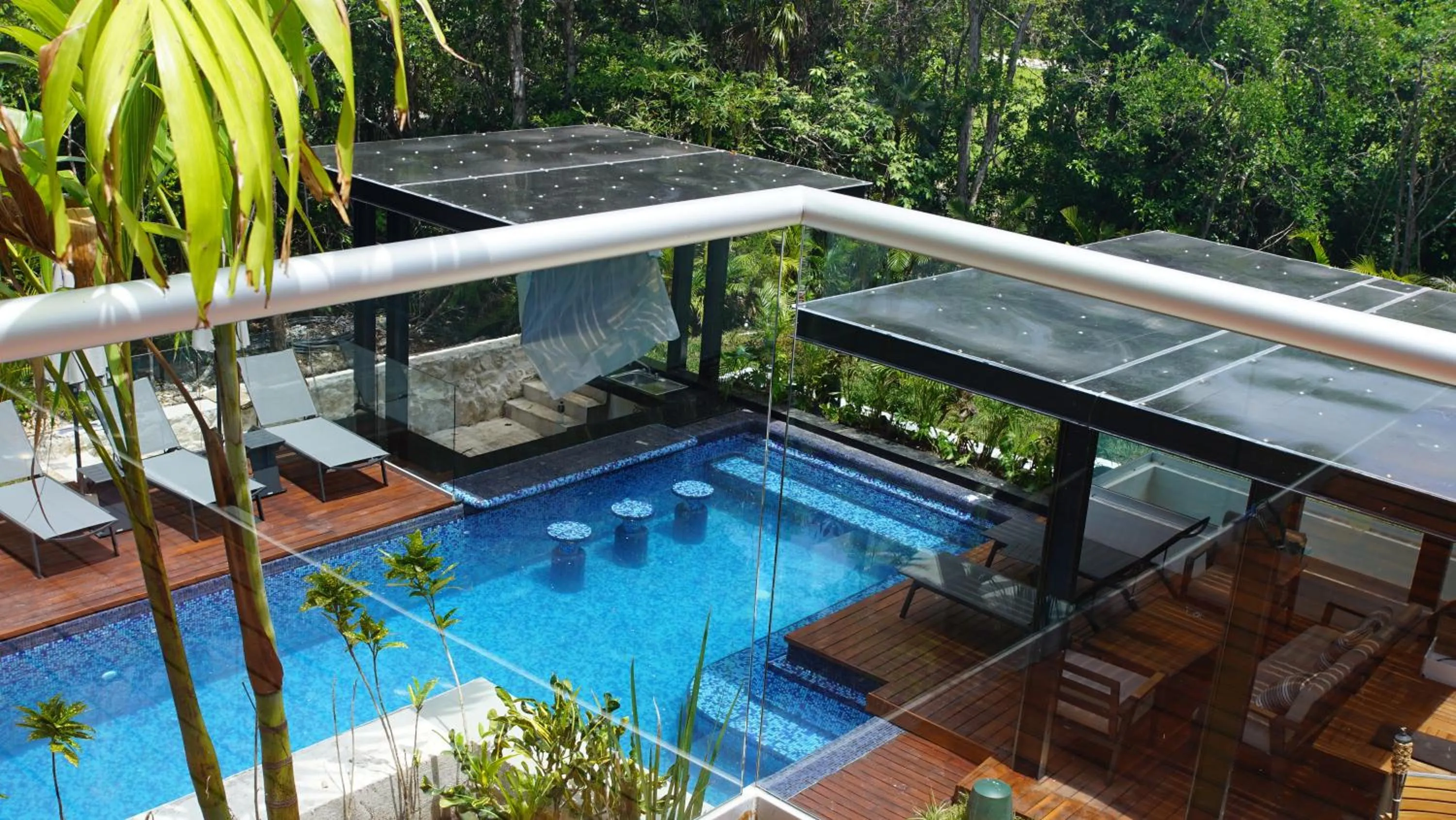 Pool view in Panther Bay Boutique Hotel