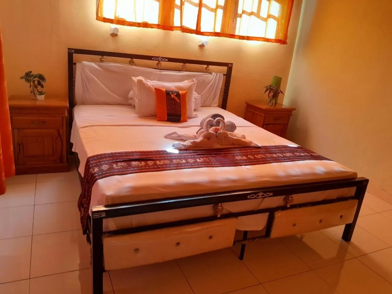 Bedroom, Bed in Budi Sun Resort, Flores, Maumere