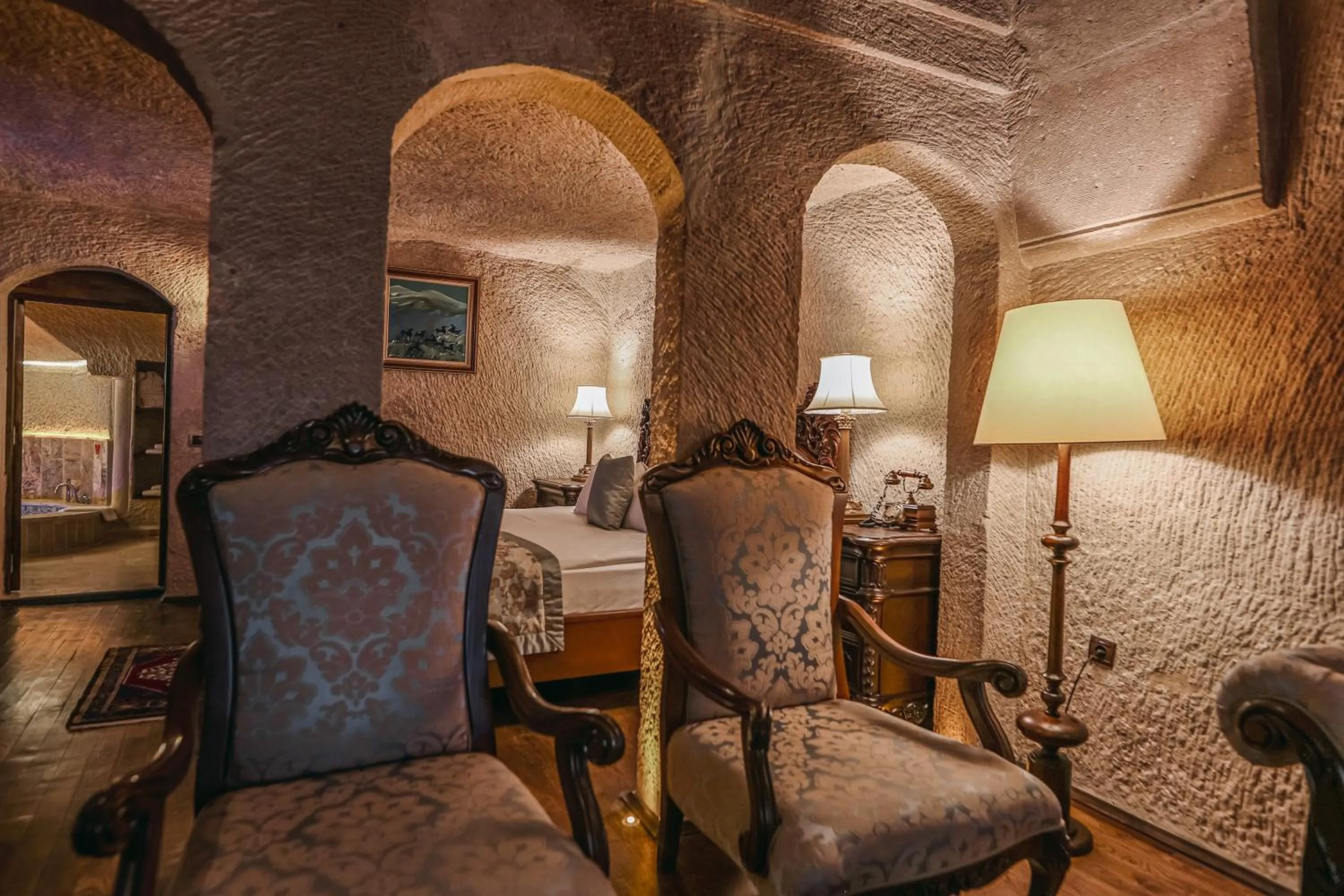 Seating area in Utopia Cave Cappadocia