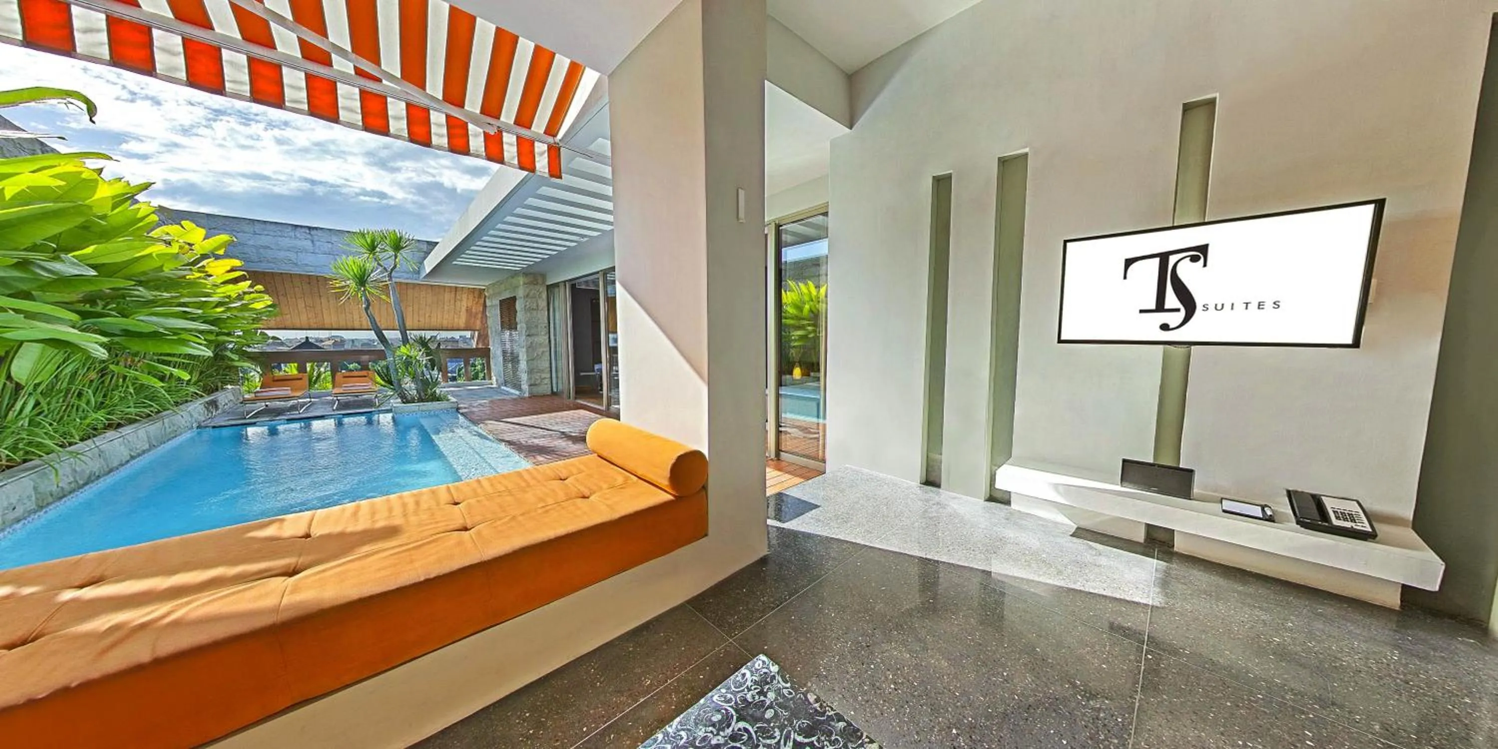 Pool view in TS SUITES Seminyak Bali