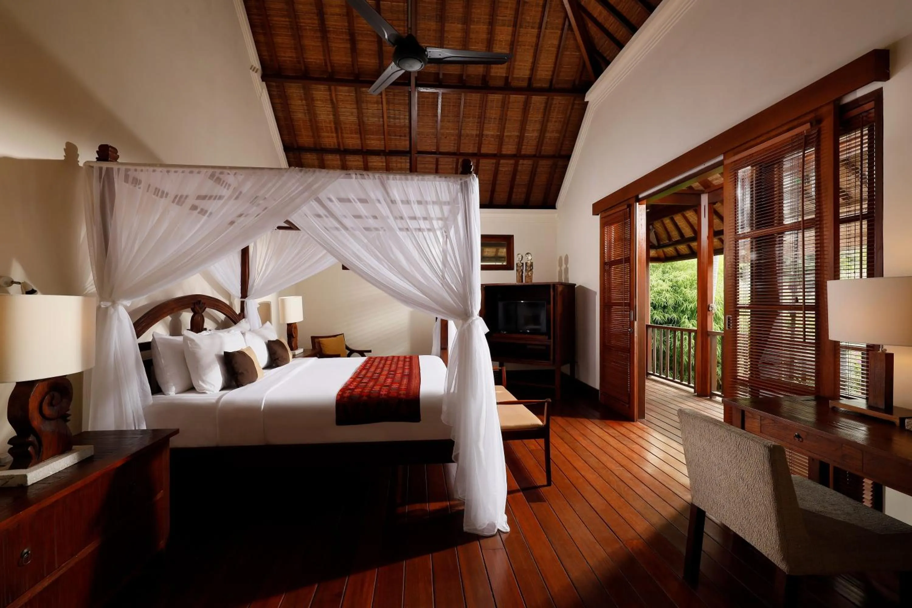 Balcony/Terrace, Bed in Jimbaran Beach Villas by Nakula