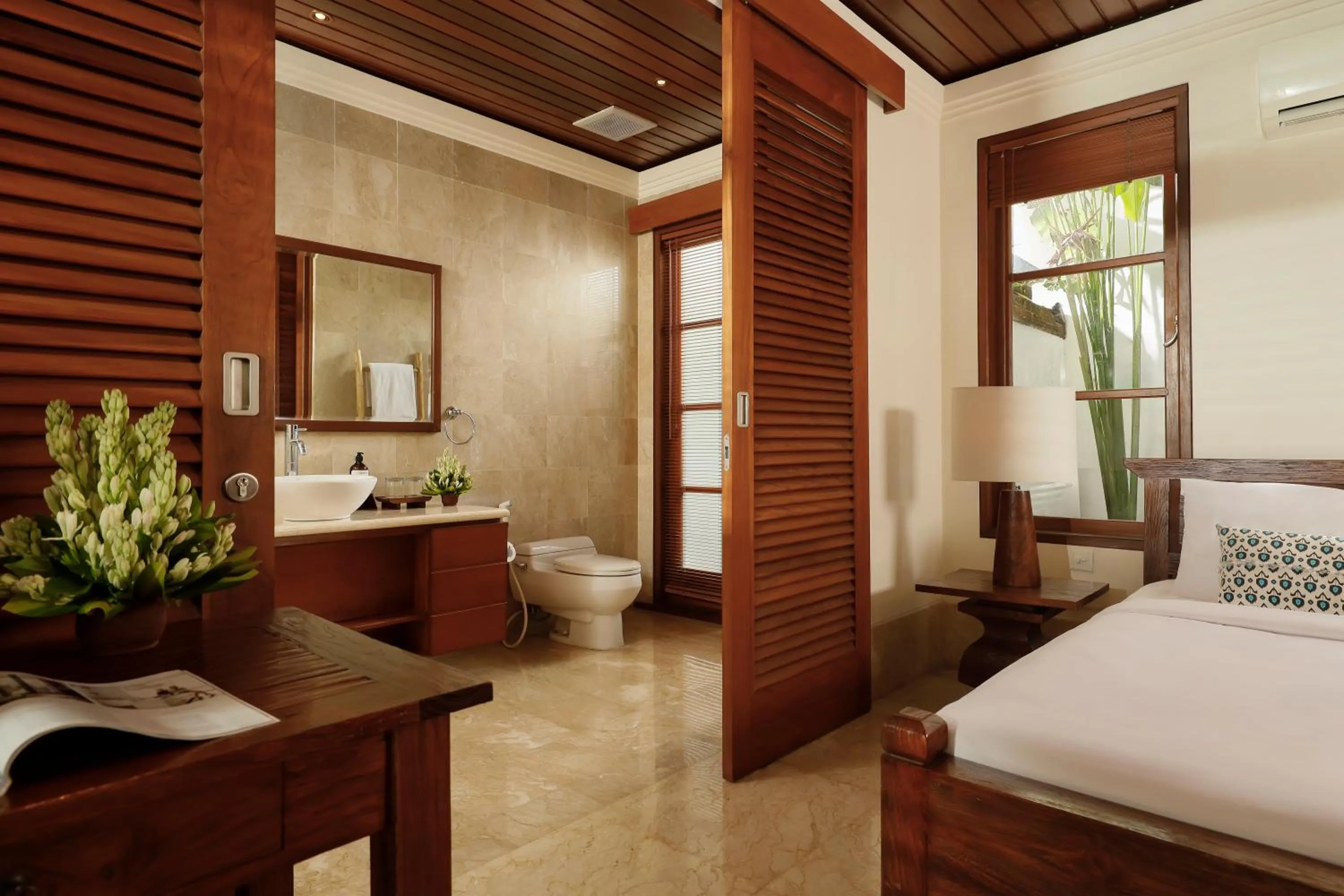 Bathroom, Bed in Jimbaran Beach Villas by Nakula