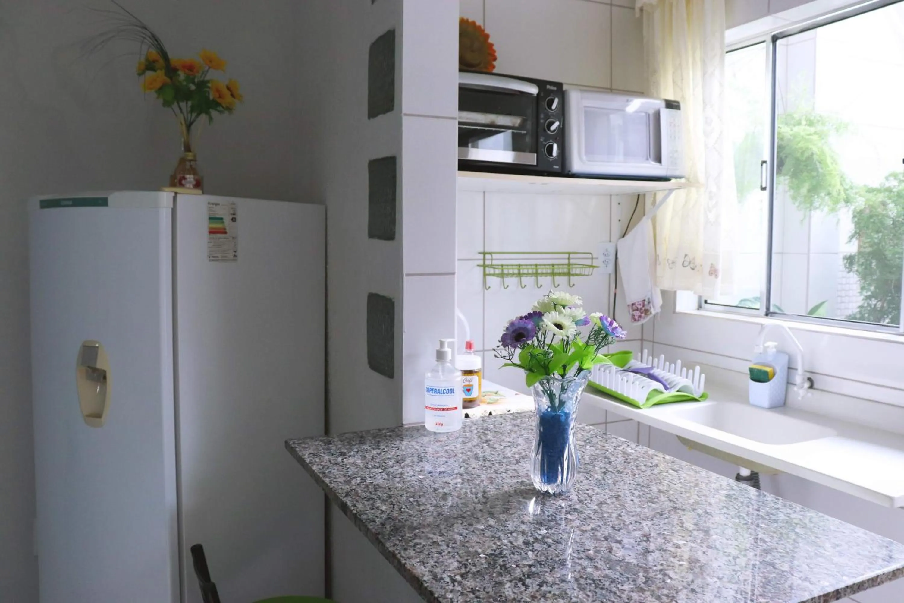 Kitchen or kitchenette in Pousada Executiva SolRiso Aeroporto Florianópolis