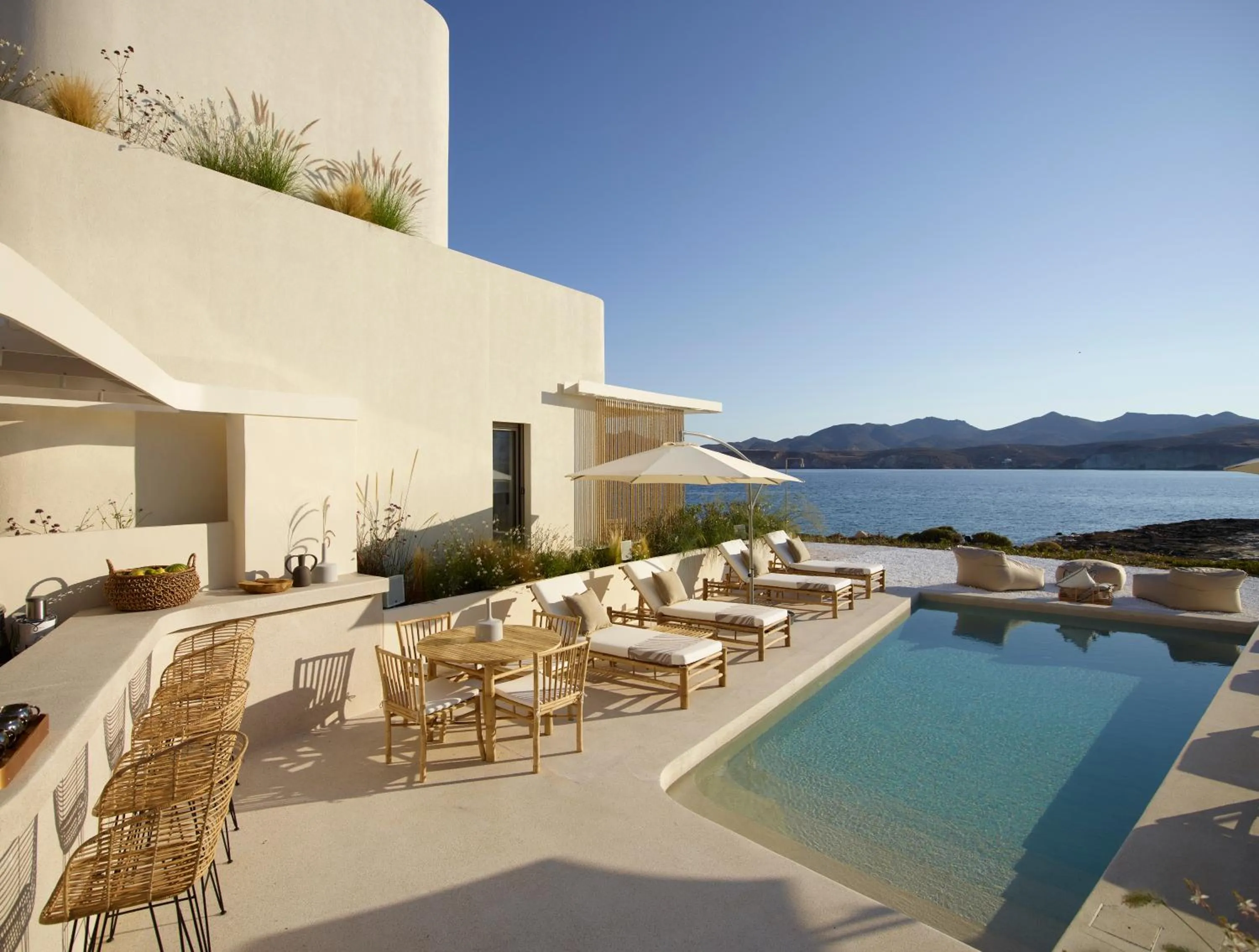 Pool view in White Pebble Suites
