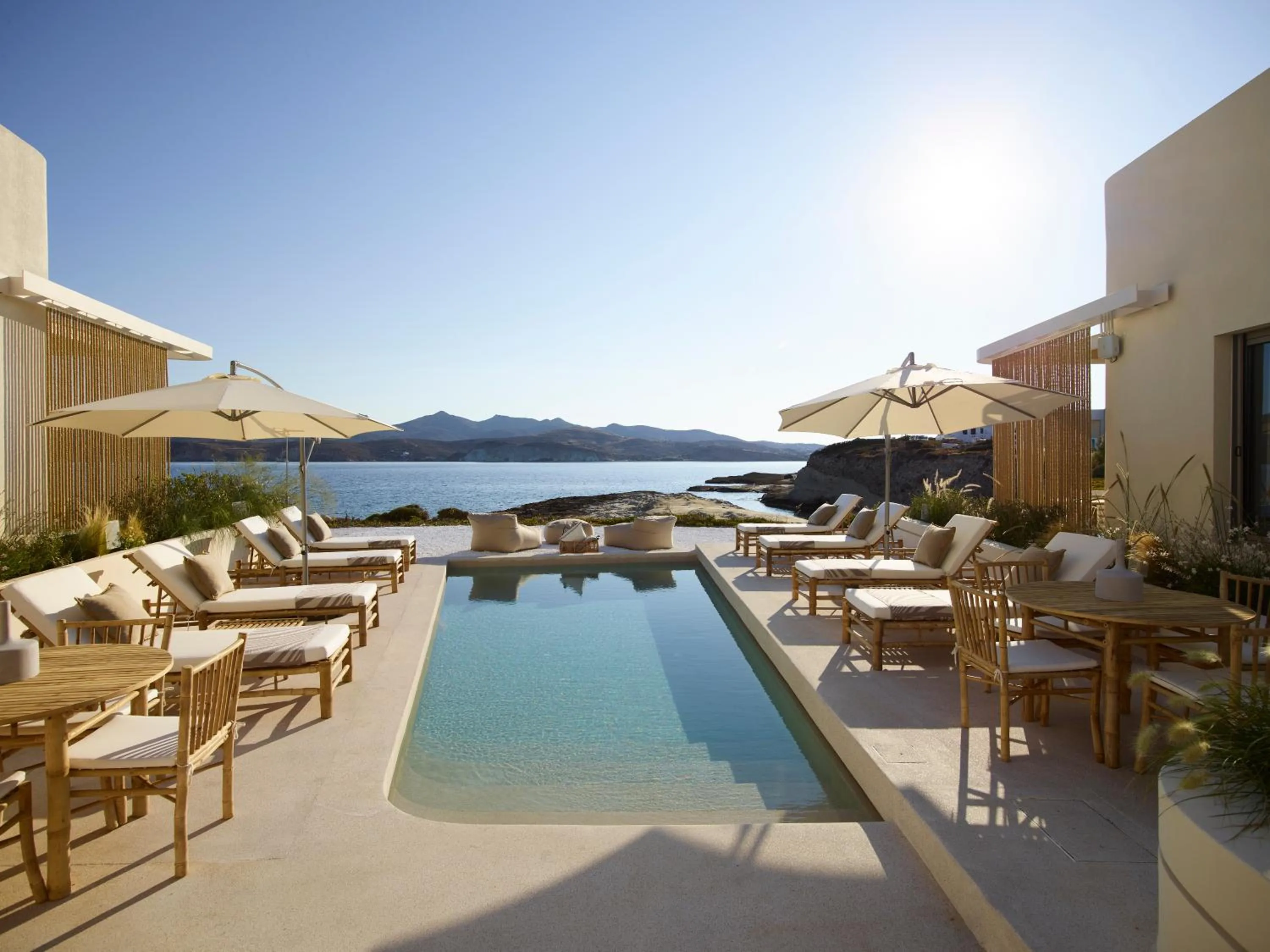 Pool view in White Pebble Suites