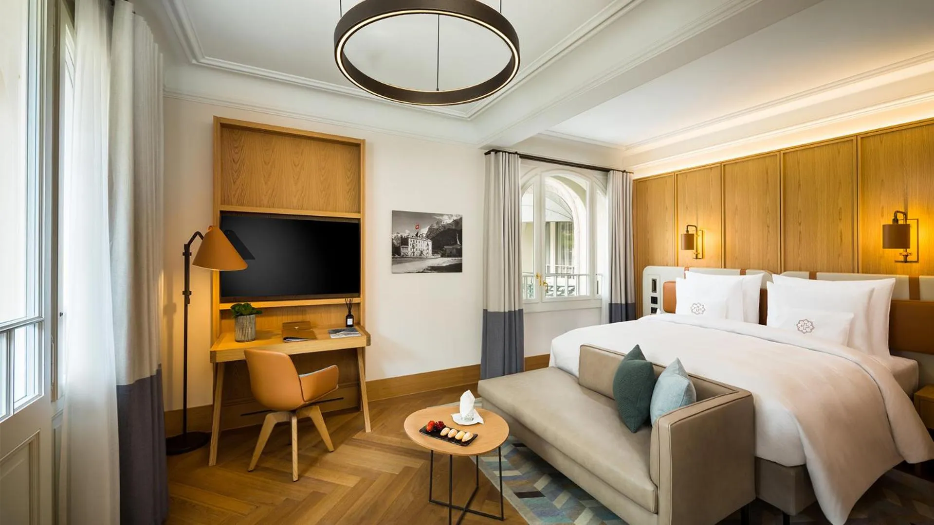 Property building, Bed in Kempinski Palace Engelberg