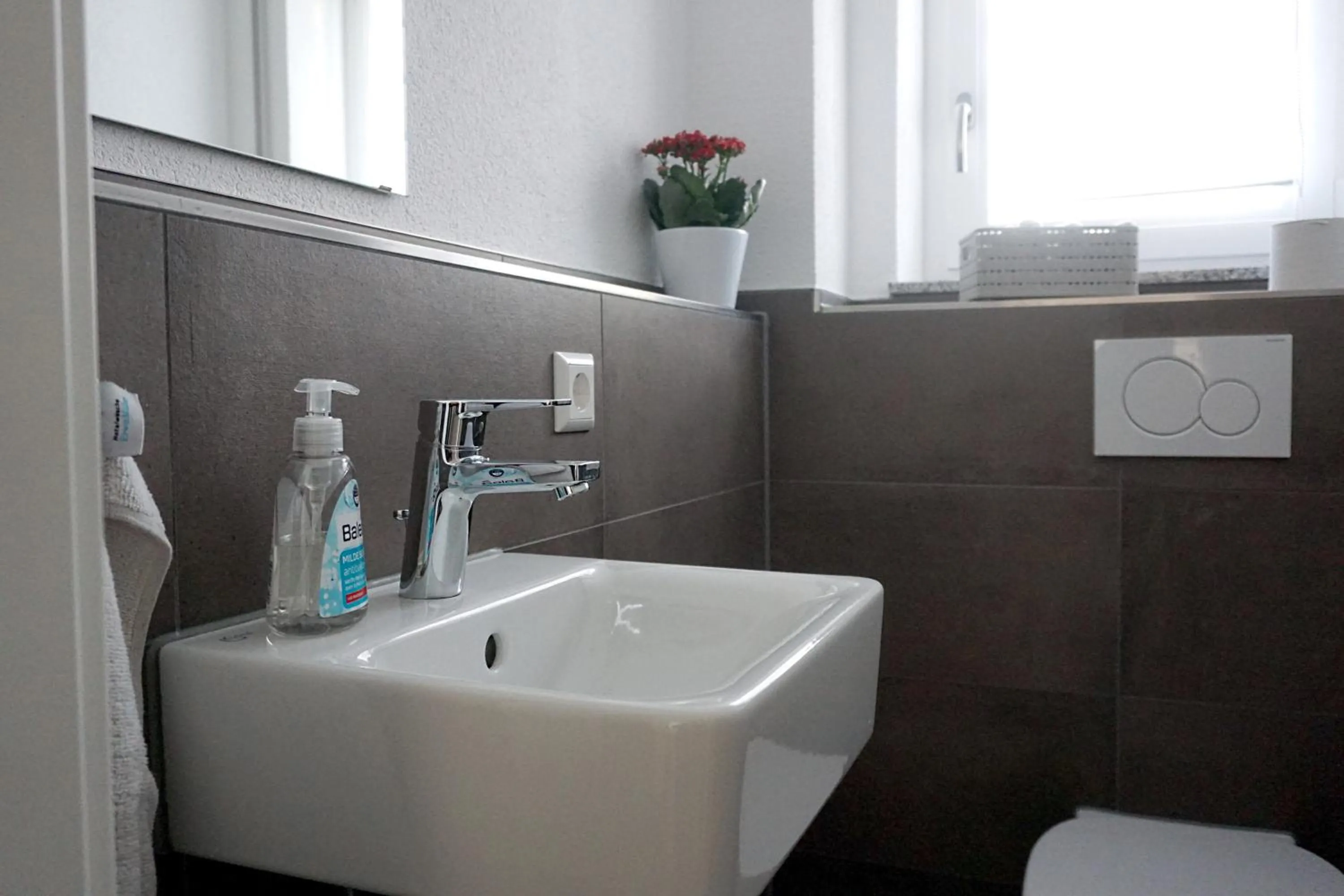 Bathroom in Ferienwohnung Reimann mit kostenloser AlbCard