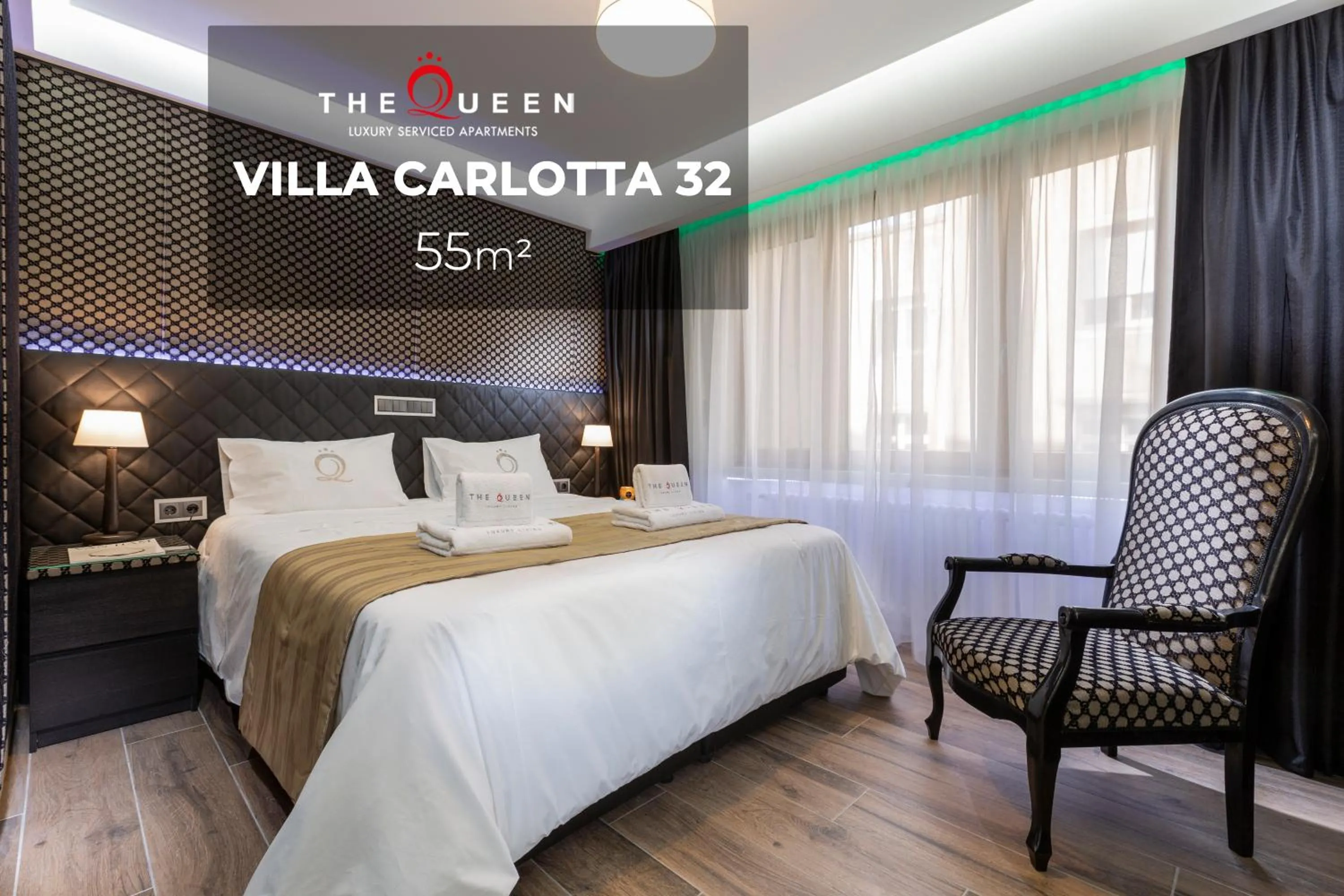 Property logo or sign, Bed in The Queen Luxury Apartments - Villa Carlotta