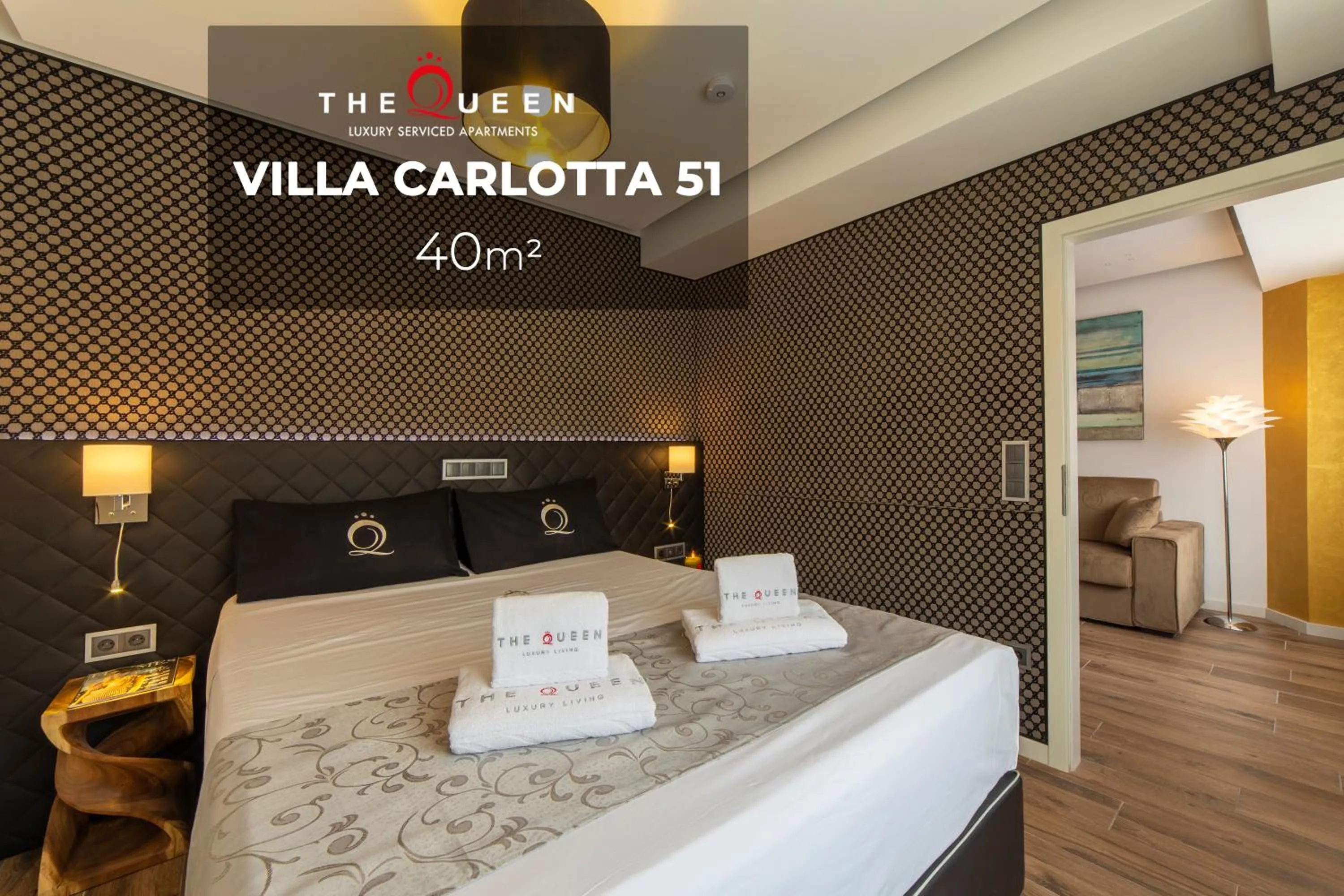 Property logo or sign, Bed in The Queen Luxury Apartments - Villa Carlotta