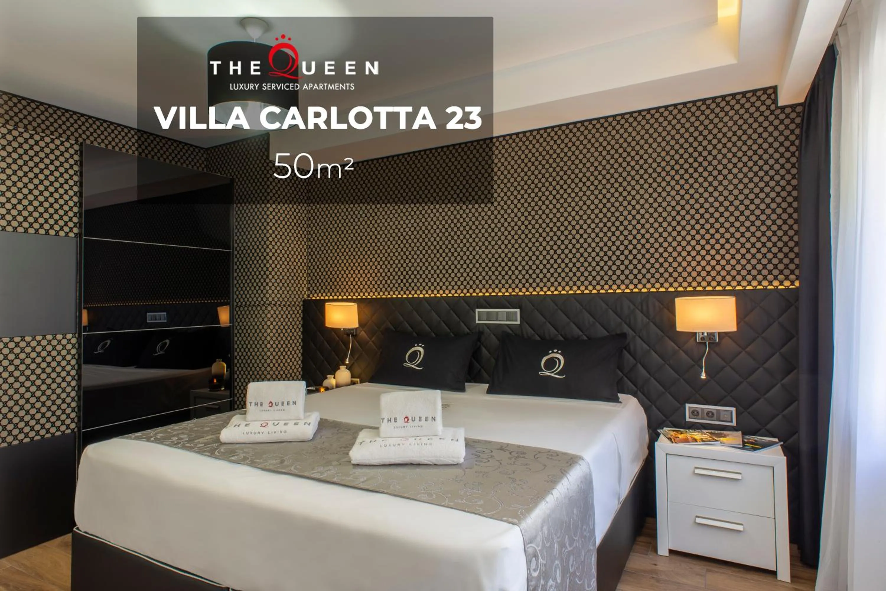 Property logo or sign, Bed in The Queen Luxury Apartments - Villa Carlotta