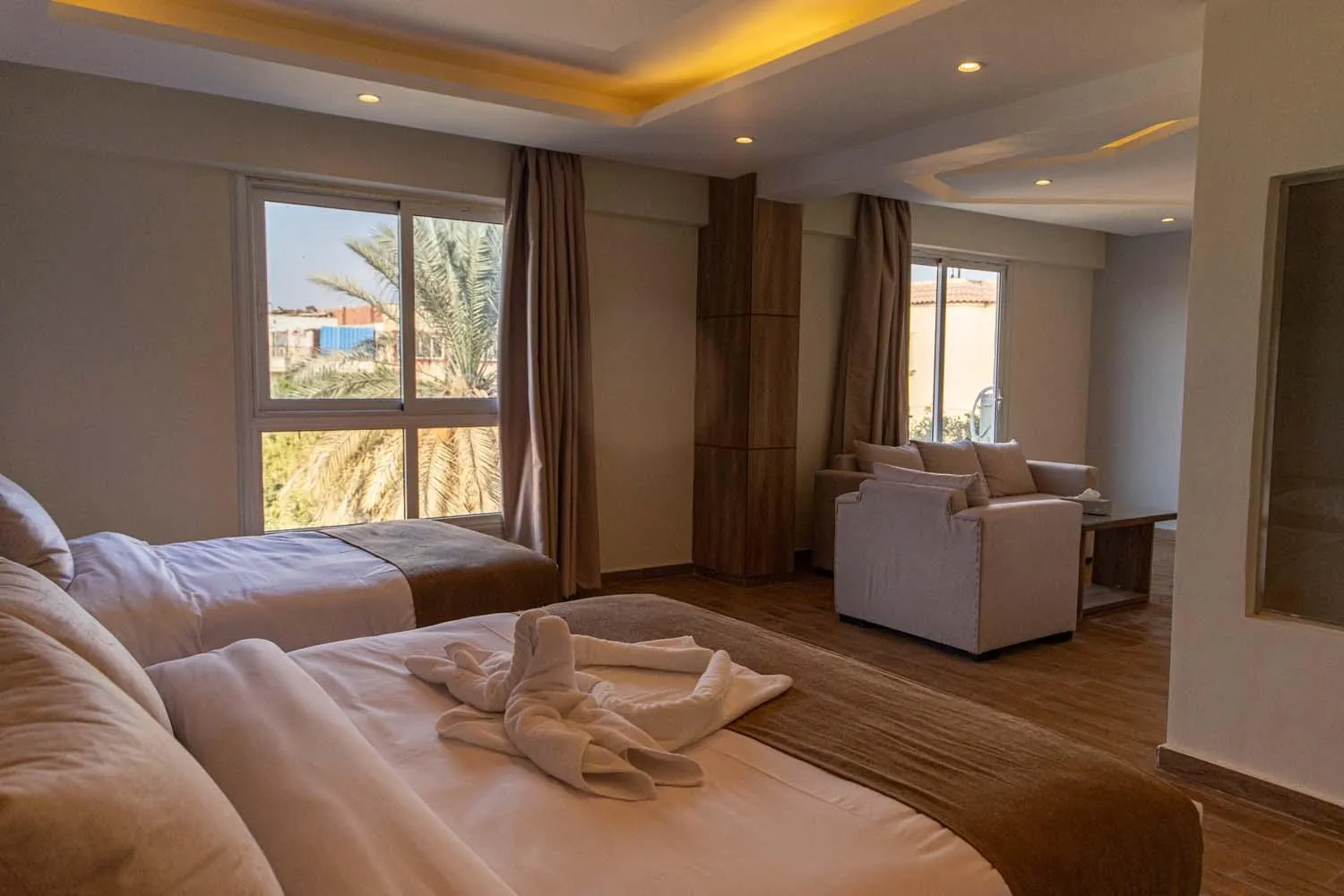 Bed in Nine Pyramids View Hotel