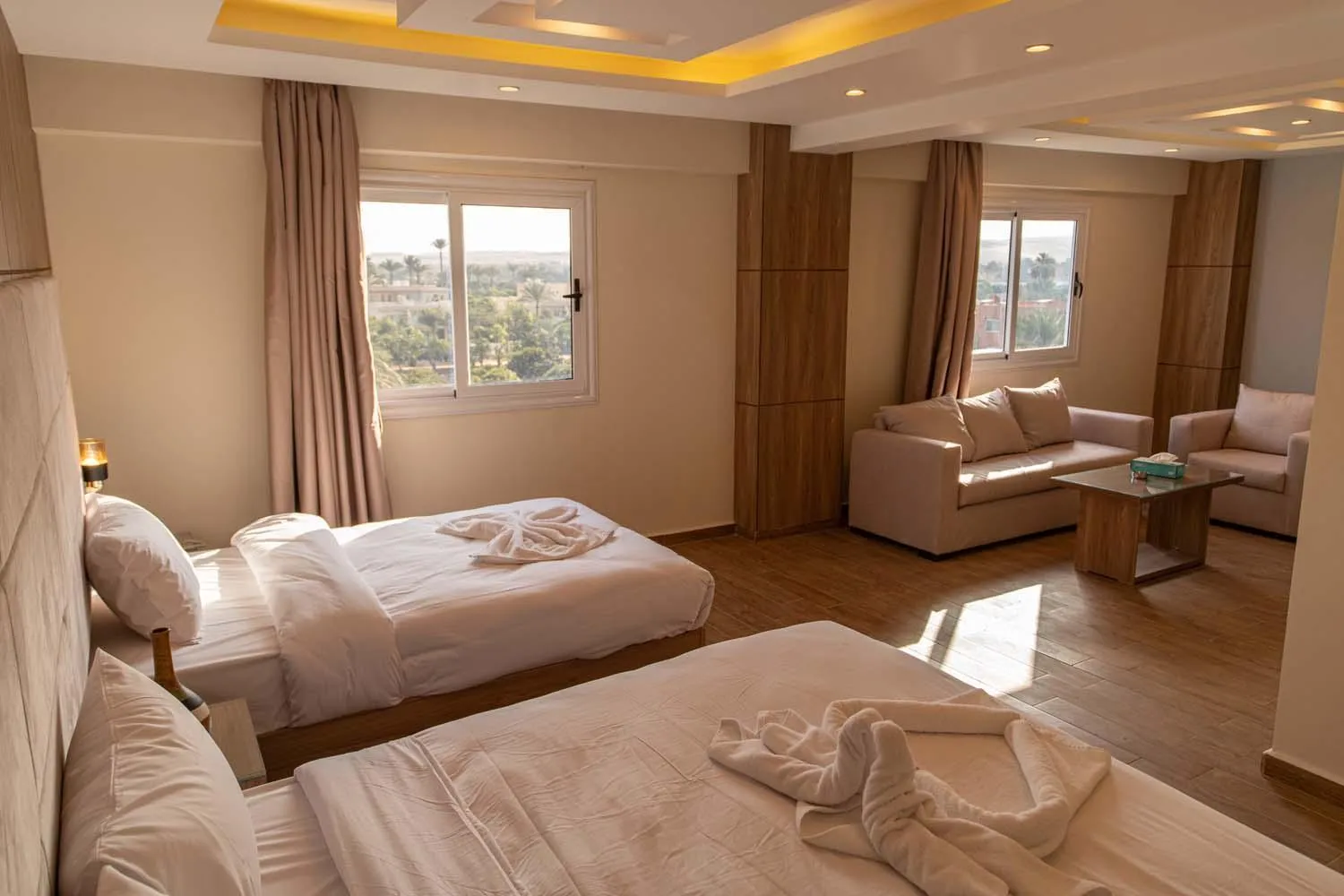 Bed in Nine Pyramids View Hotel