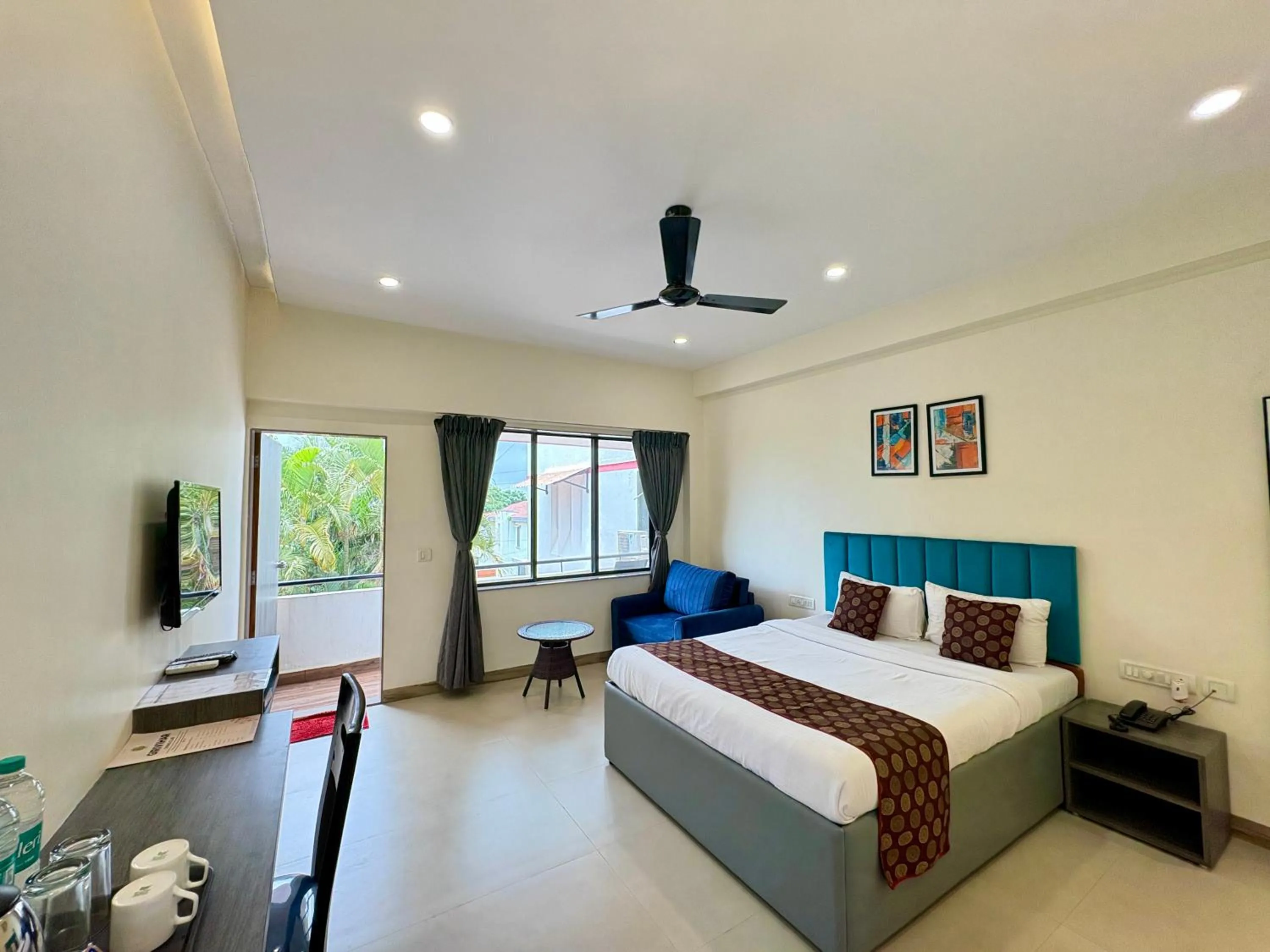 Balcony/Terrace, Bed in Girivihar Holiday Club - Pure Veg