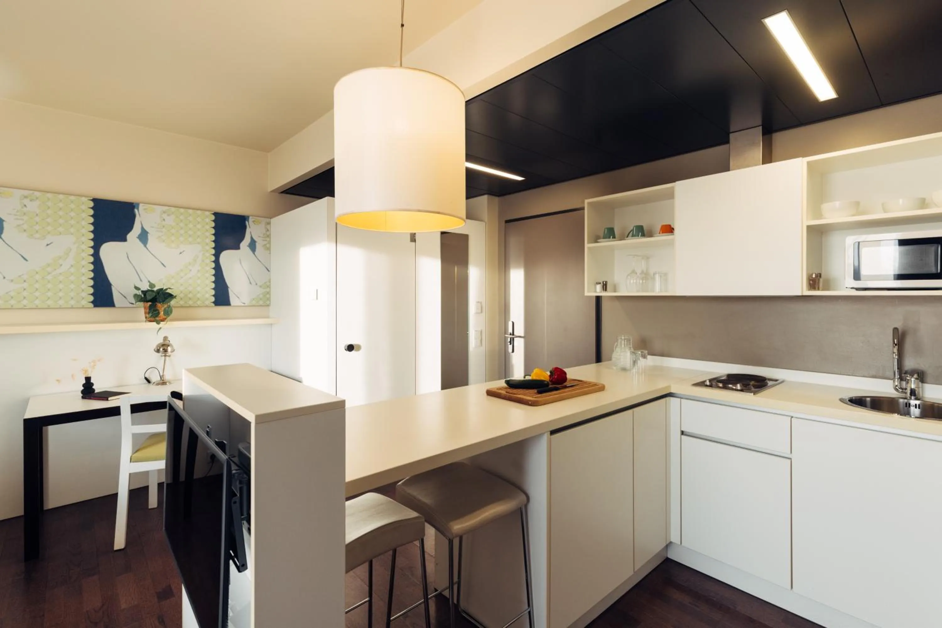 Kitchen or kitchenette in harry's home Hart bei Graz hotel & apartments