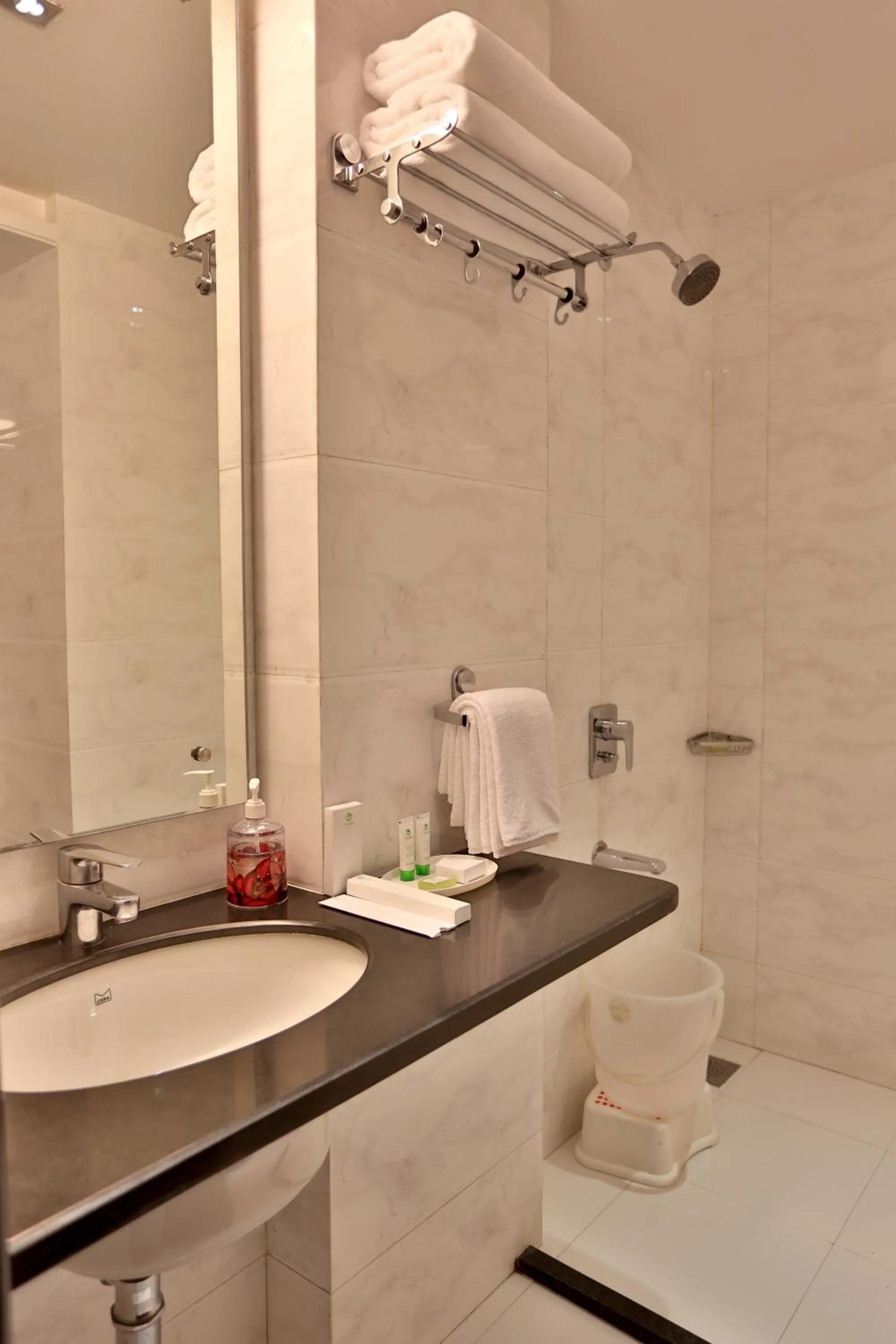 Shower in Hotel Raya Inn