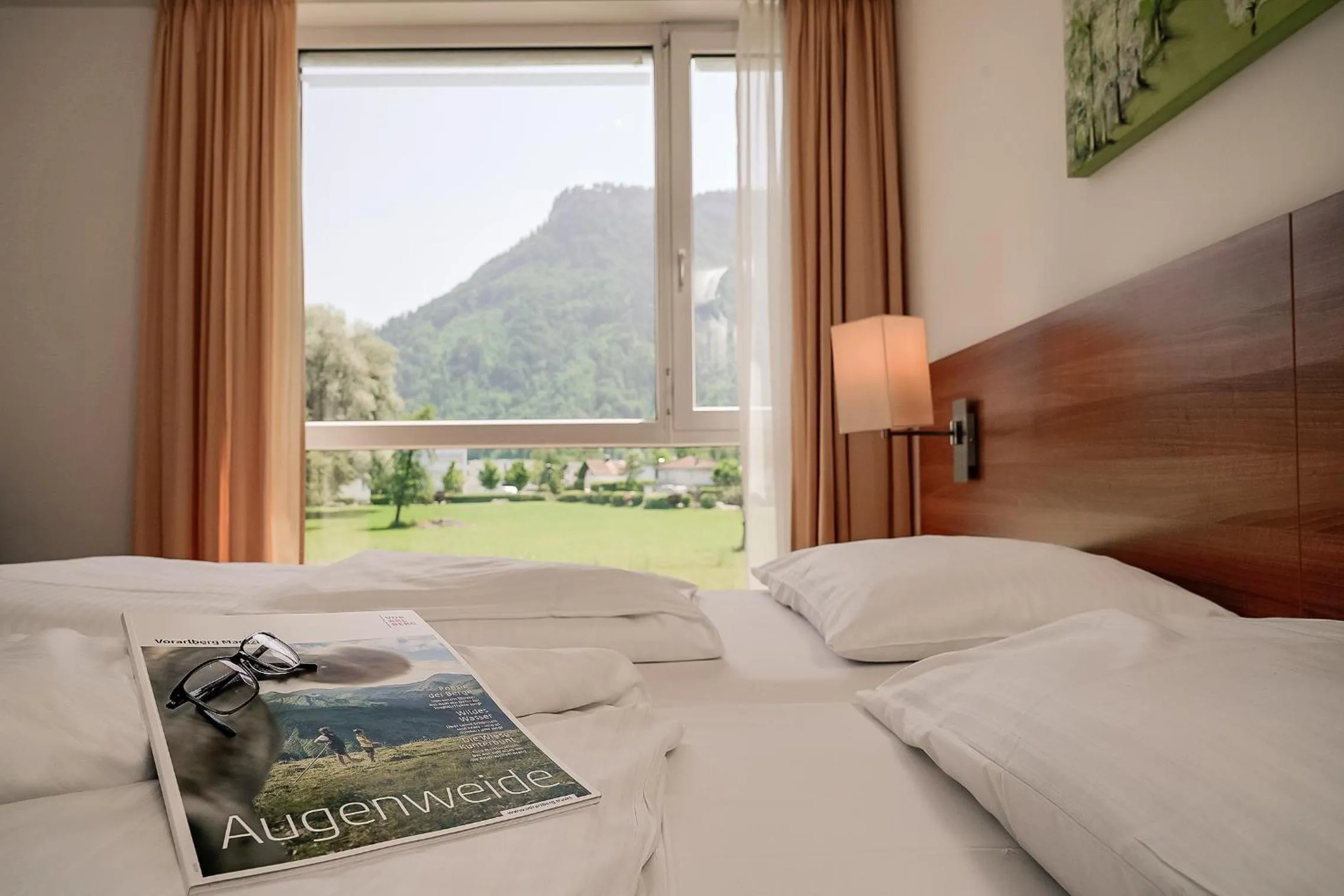 View (from property/room), Bed in Fairmotel Dornbirn