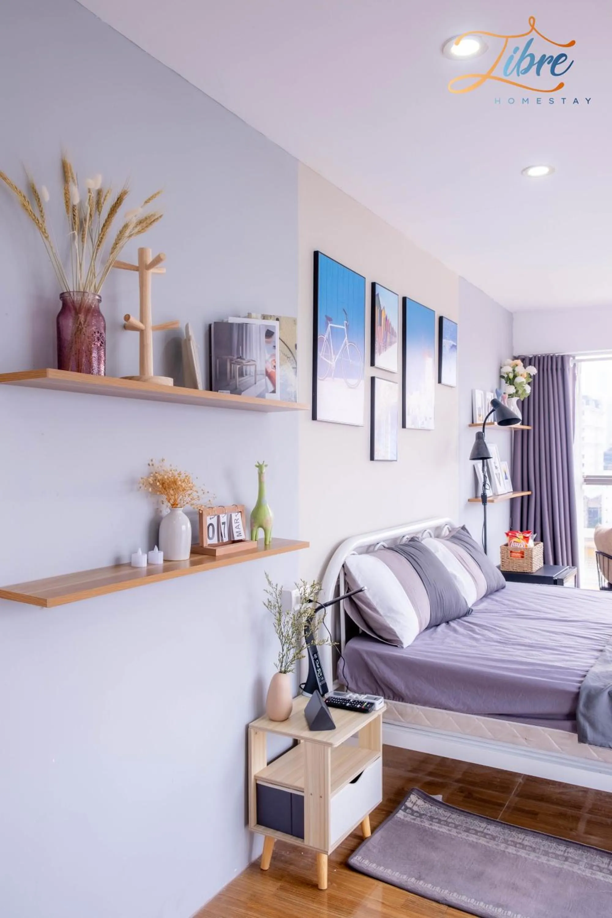 Seating area, Bed in Libré Homestay