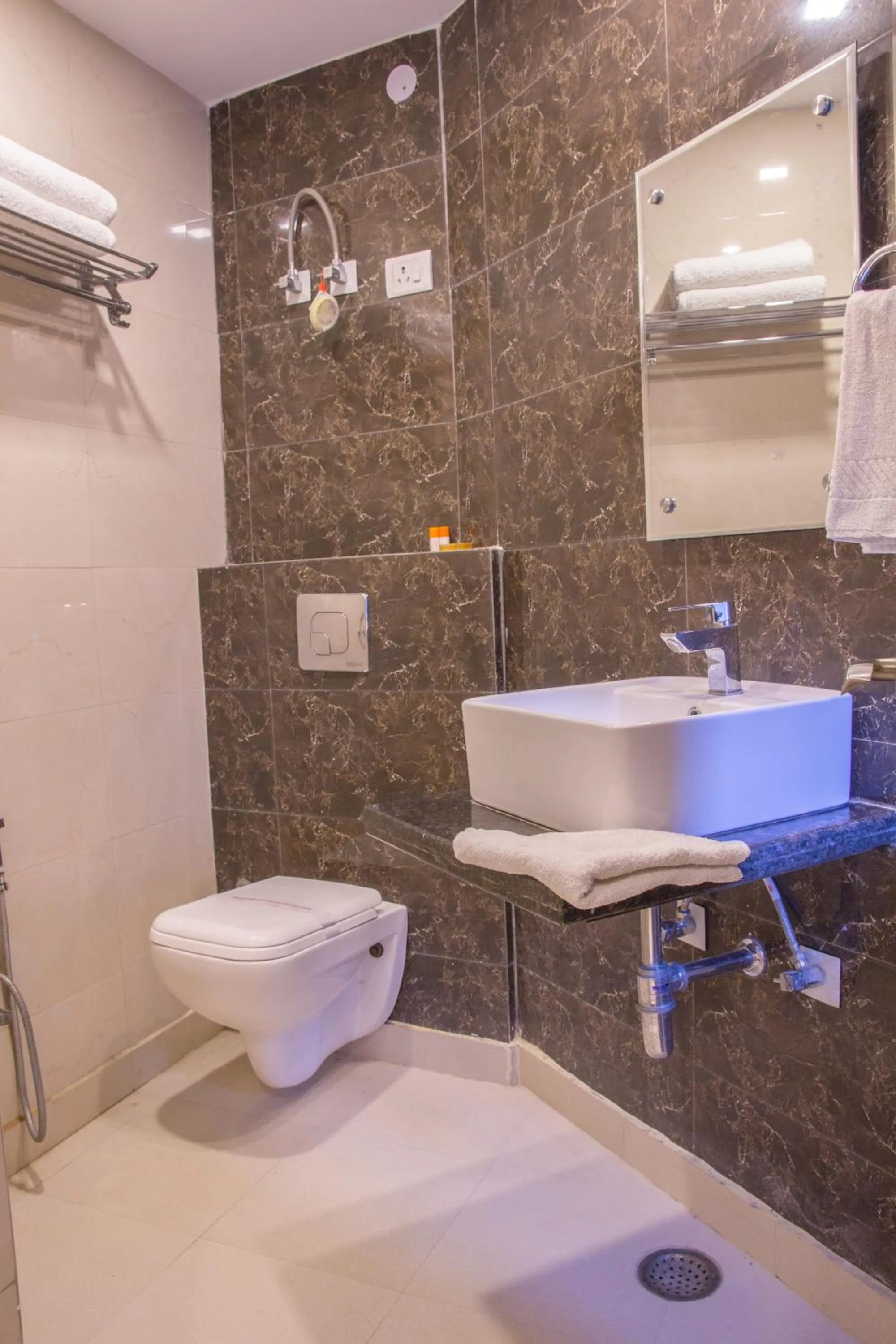Bathroom in Hotel Pawan Plaza - Near BLK and Ganga Ram Hospital - Karol Bagh