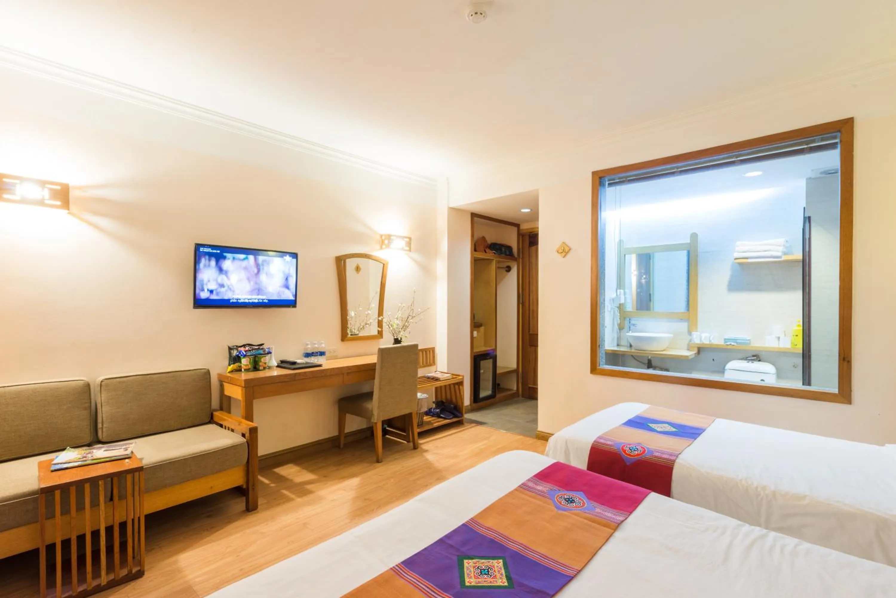 TV and multimedia, Bed in Sapa Panorama Hotel