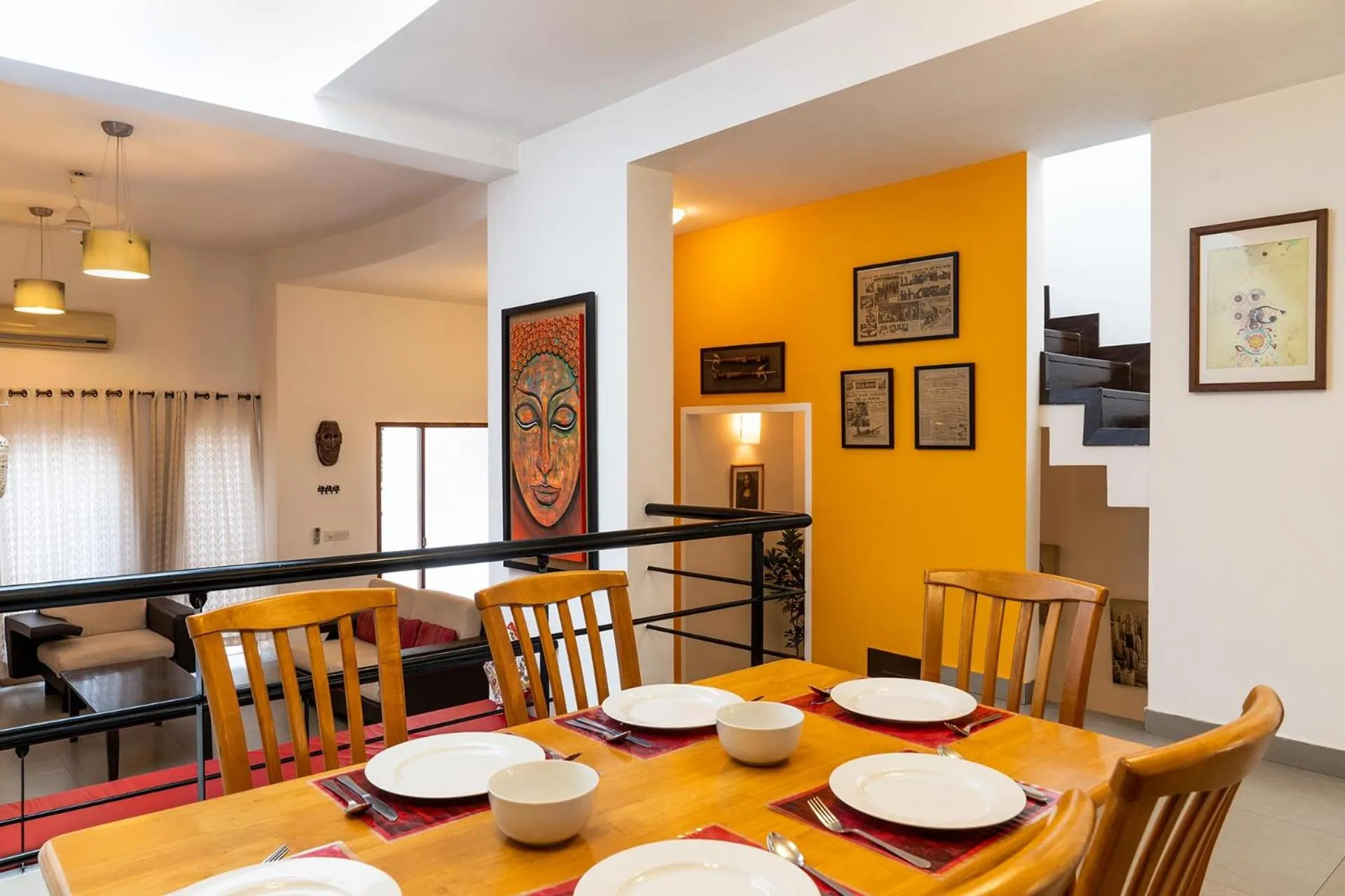 Dining area in StayVista at Saanu Ki Villa with free Breakfast
