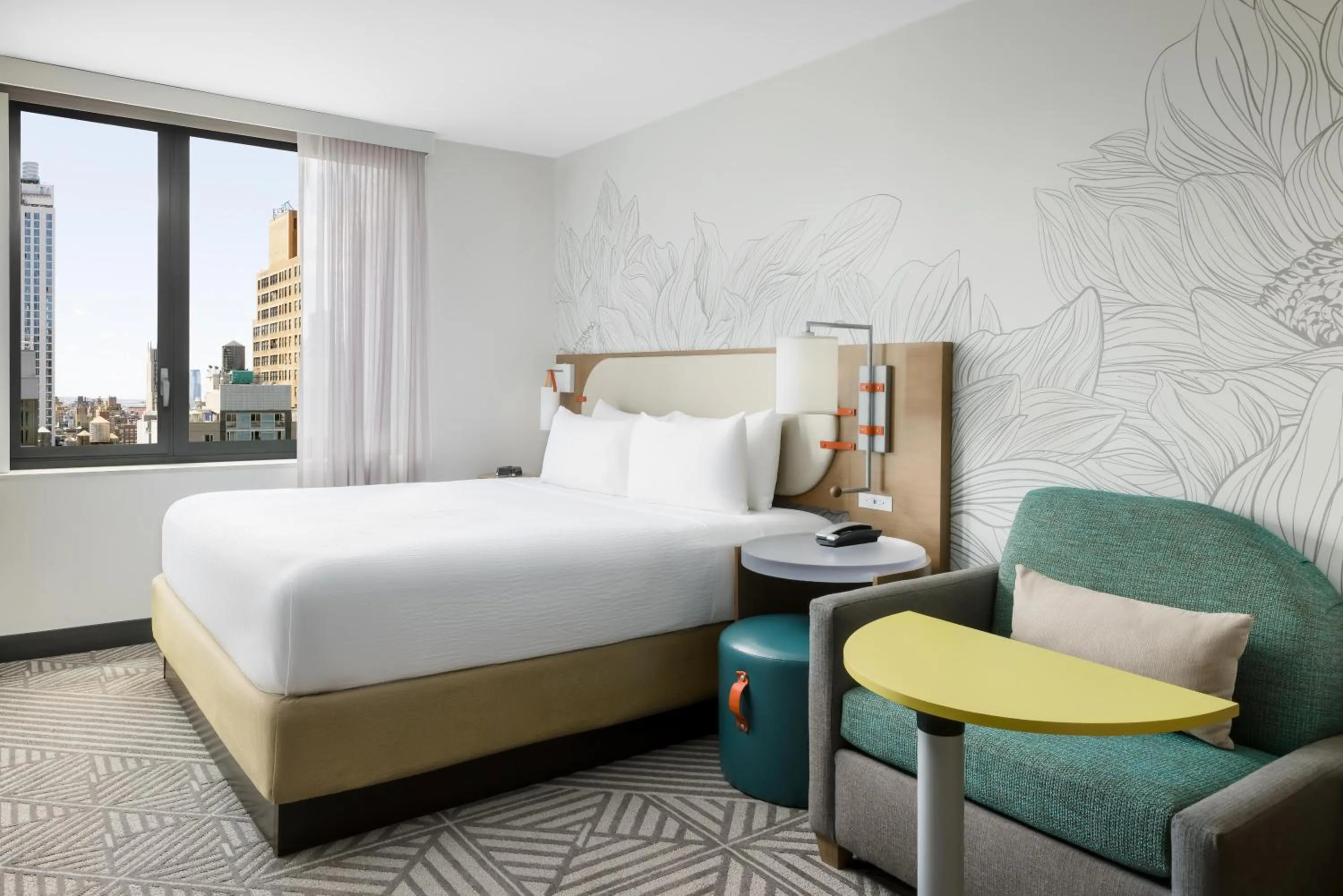 Guests, Bed in SpringHill Suites by Marriott New York Manhattan Chelsea