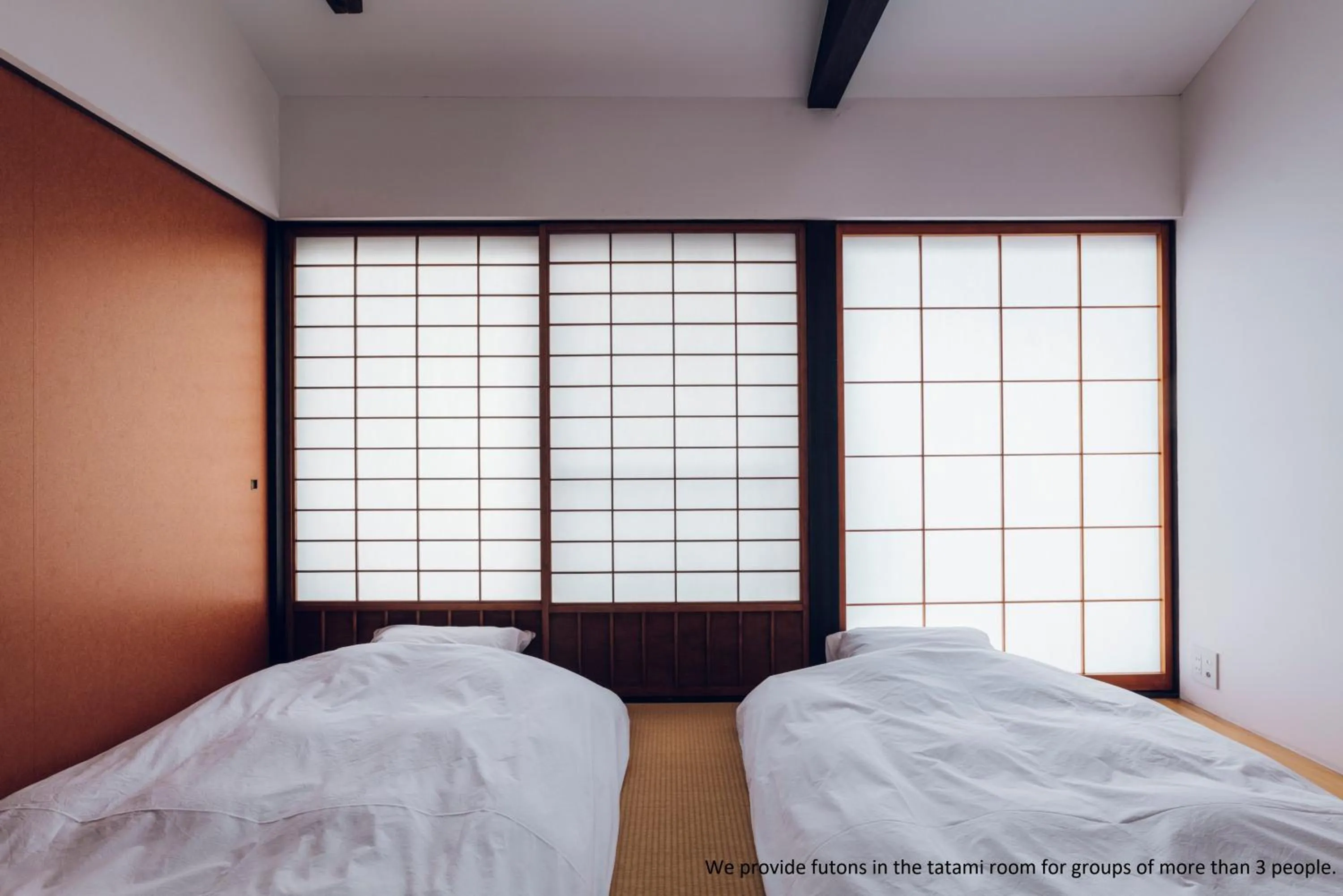 Bedroom, Bed in Nozomu House Kyoto